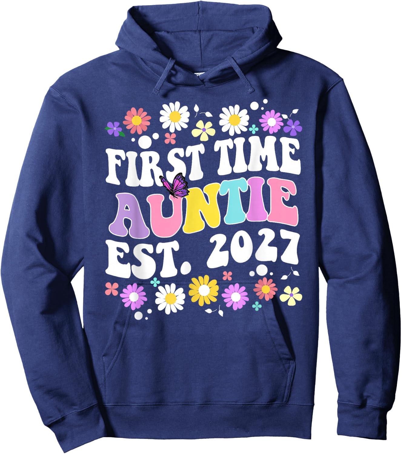 Soon to be Auntie 2027 for First Time Mom Pregnancy Hoodie - Hoodie | Navy