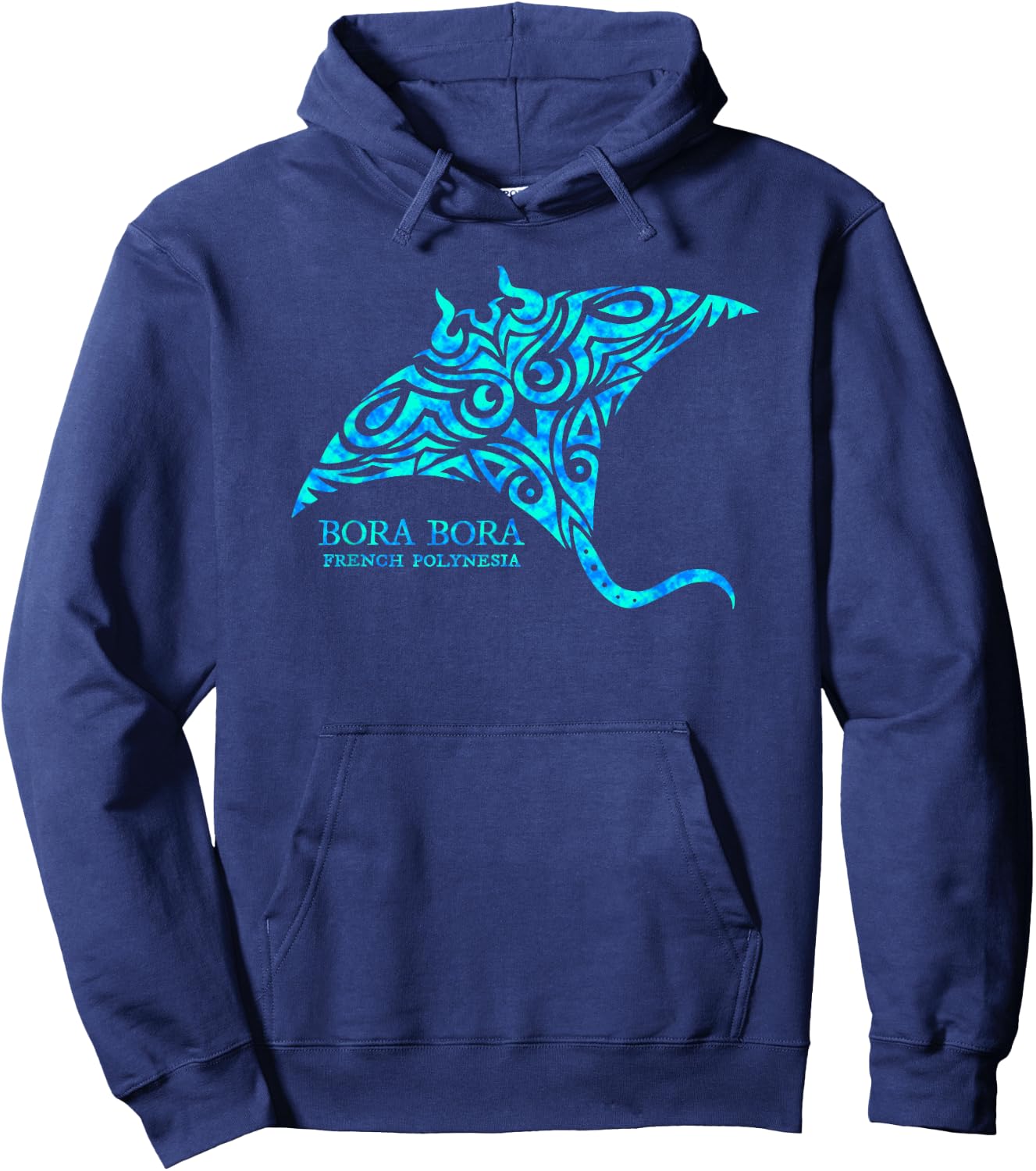 Bora Bora French Polynesia Manta Ray Boys Girls Hoodie - Hoodie | Navy
