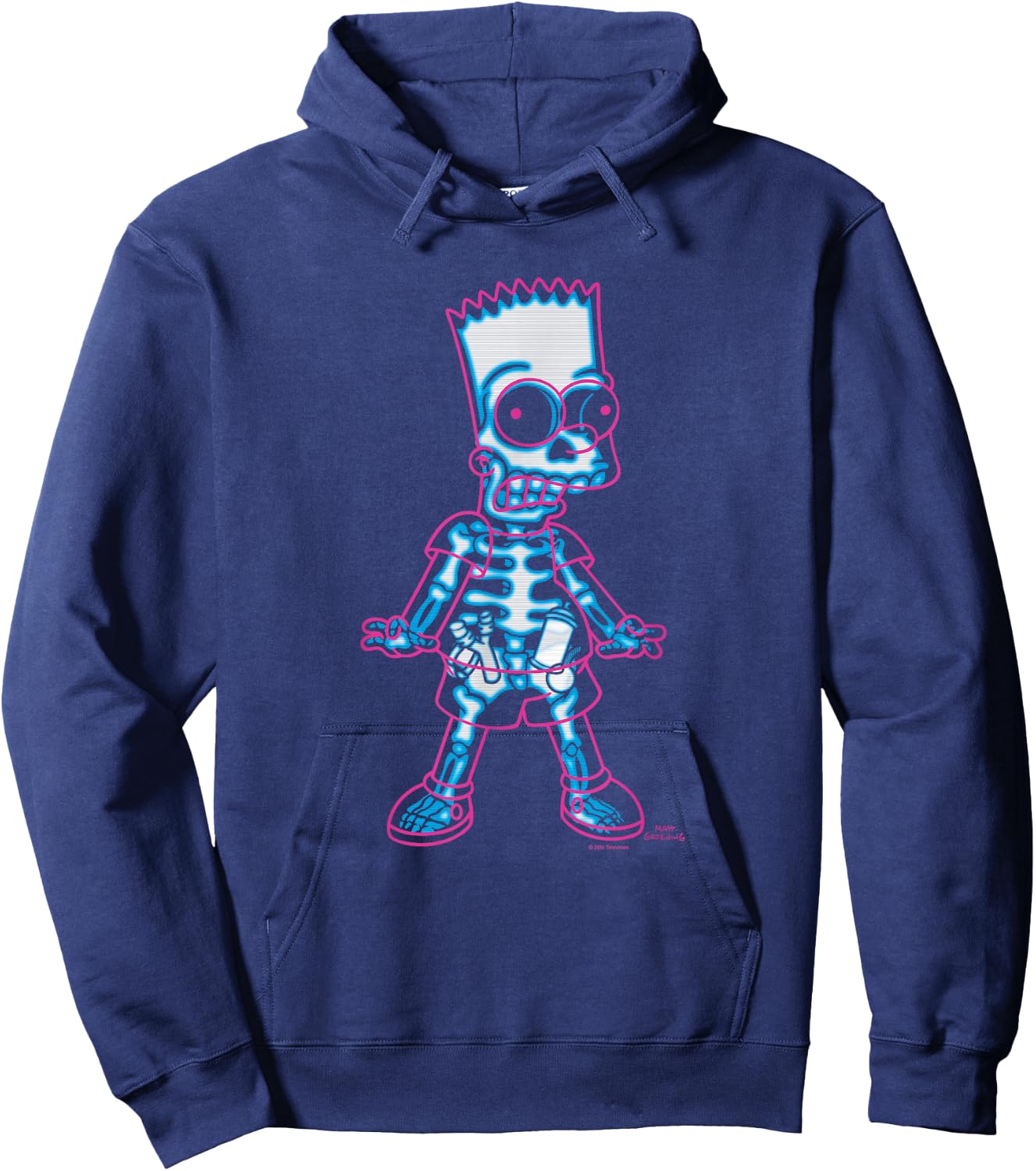 The Simpsons Bart Simpson Way in Trouble X-Ray , black Hoodie - Hoodie | Navy