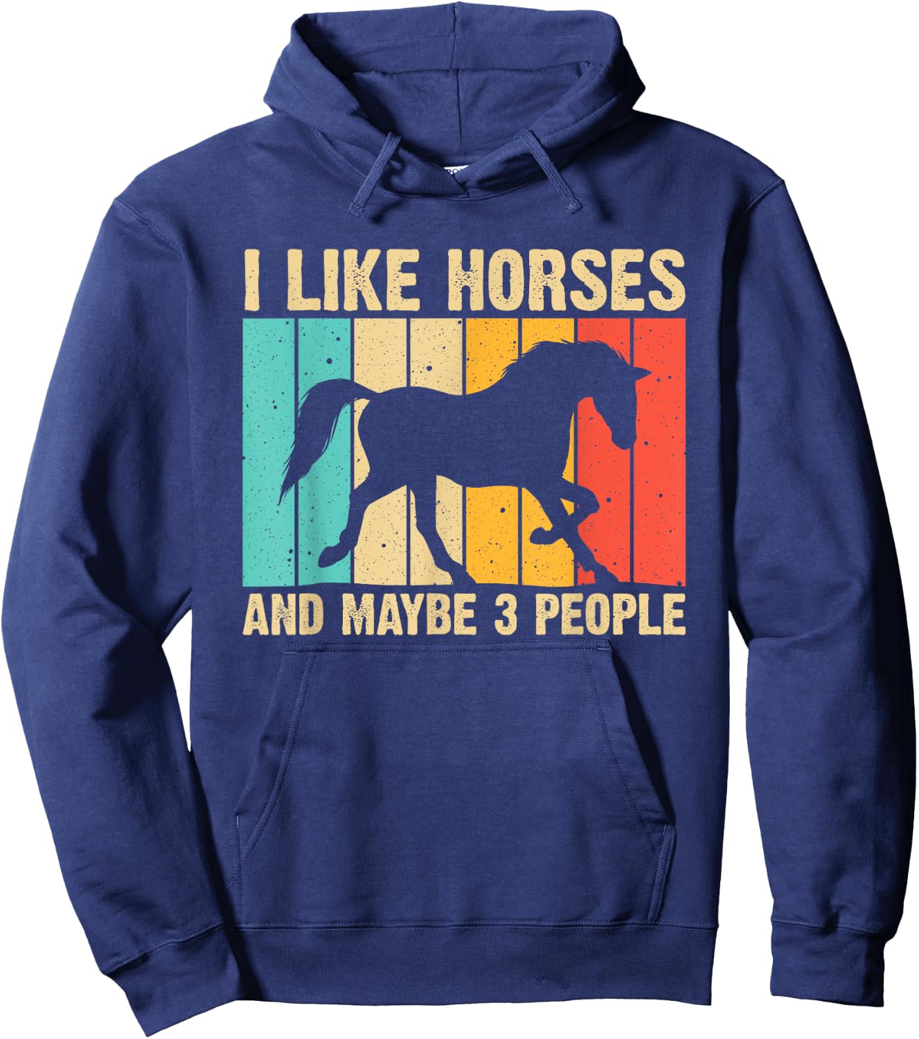 Funny Horse Art Horse Lover Men Women Boys Girls Introvert Hoodie - Hoodie | Navy