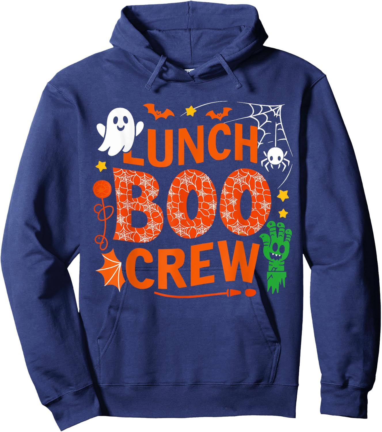 Lunch Lady Boo Crew Cafeteria Halloween Costume Matching Hoodie - Hoodie | Navy