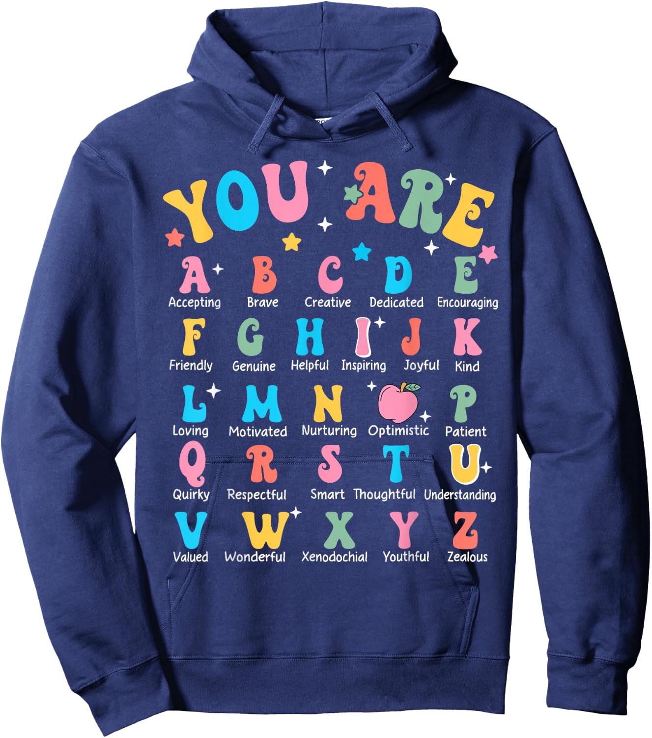 Alphabet Kindergarten Elementary School Teachers Students Hoodie - Hoodie | Navy