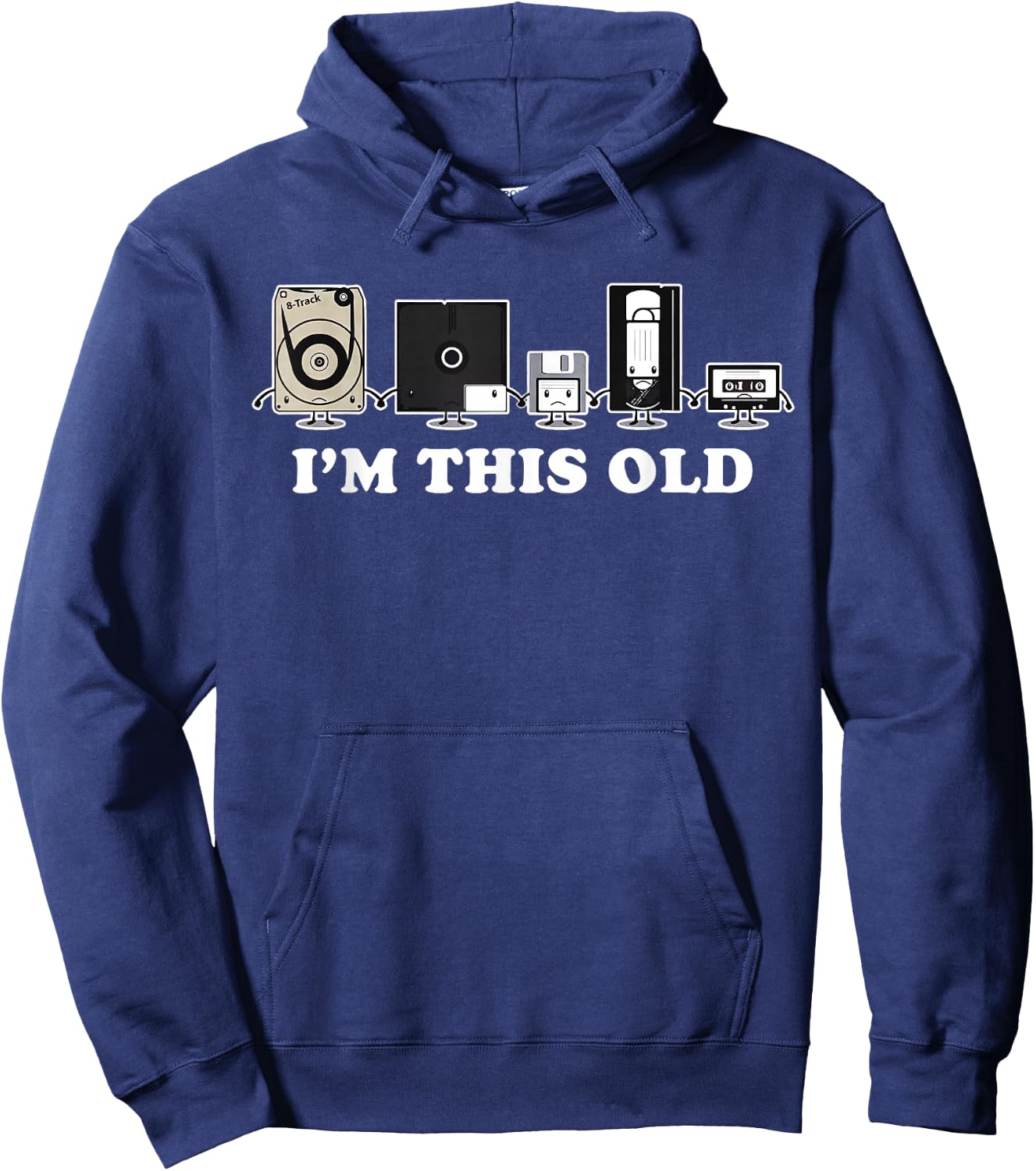 I'm This Old Retro Vintage Cassette Tape Floppy Disk VHS Hoodie - Hoodie | Navy