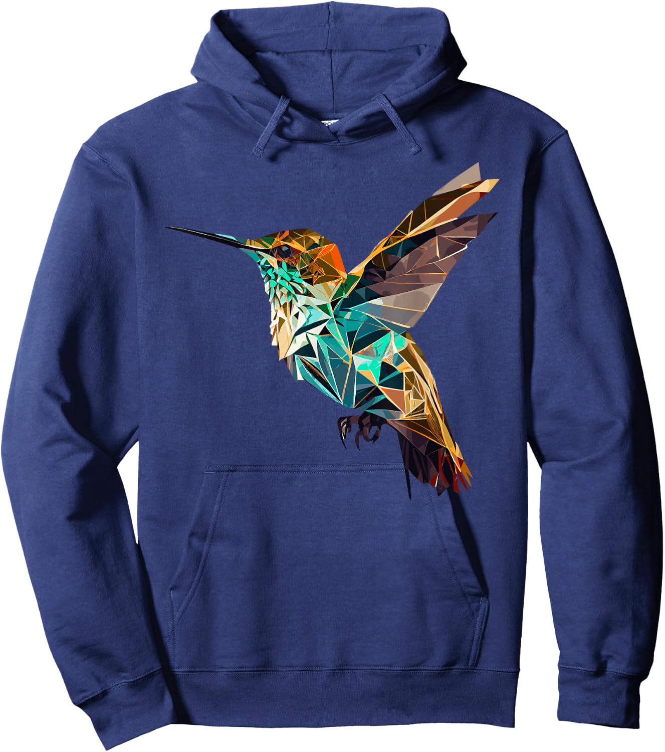 Geometrischer Kolibri abstrakter polygonaler Vogel Hoodie - Hoodie | Navy