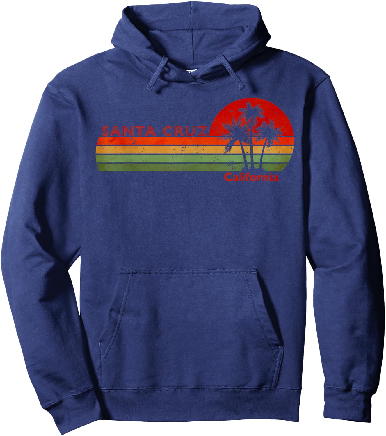 Santa Cruz California Retro Sunset Vintage , black Hoodie - Hoodie | Navy