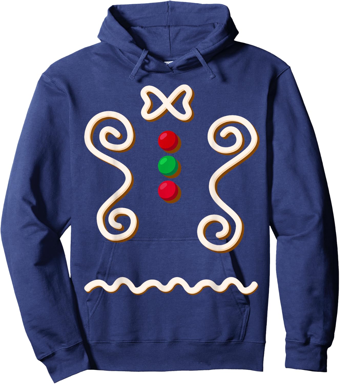 Gingerbread Man Costume Funny DIY Christmas Lazy Halloween Hoodie - Hoodie | Navy