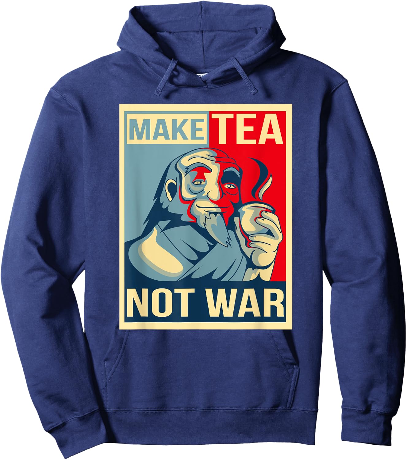 Make Tea Not War. Tealover Japanese Buddha Herbal Peace Hoodie - Hoodie | Navy