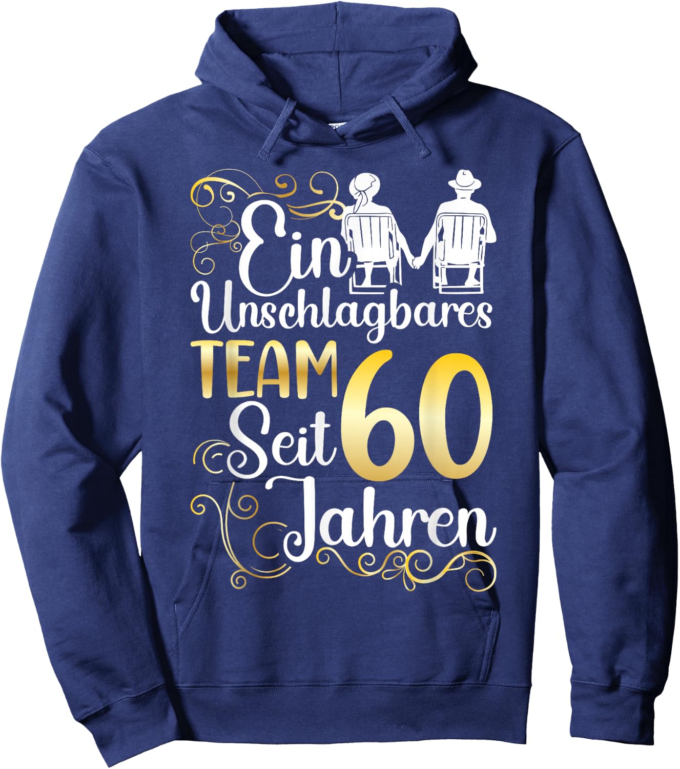 Diamantene Hochzeit 60 Jahre Verheiratet Hochzeitstag Hoodie - Hoodie | Navy