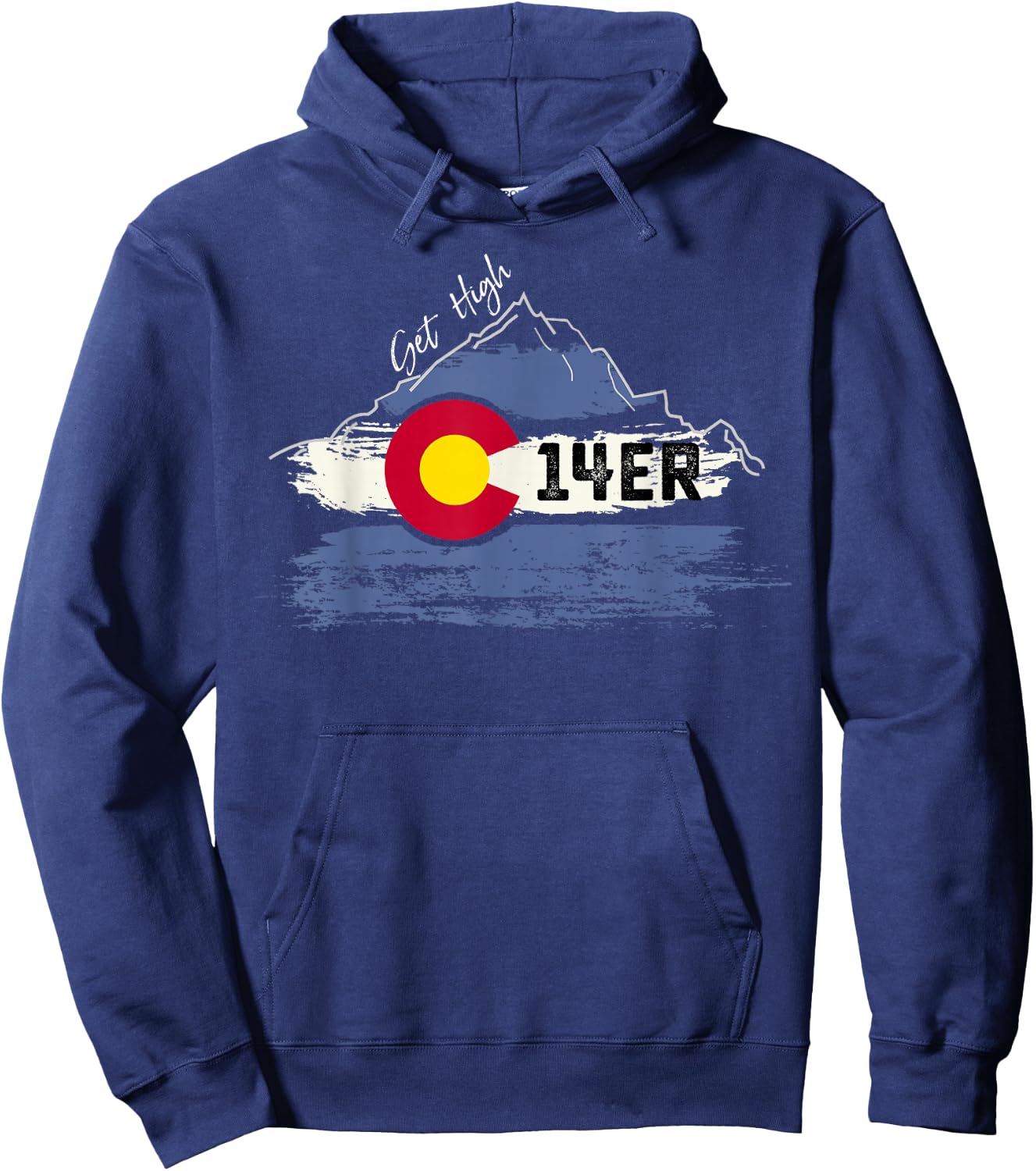 Get High on Colorado 14ers Hoodie - Hoodie | Navy
