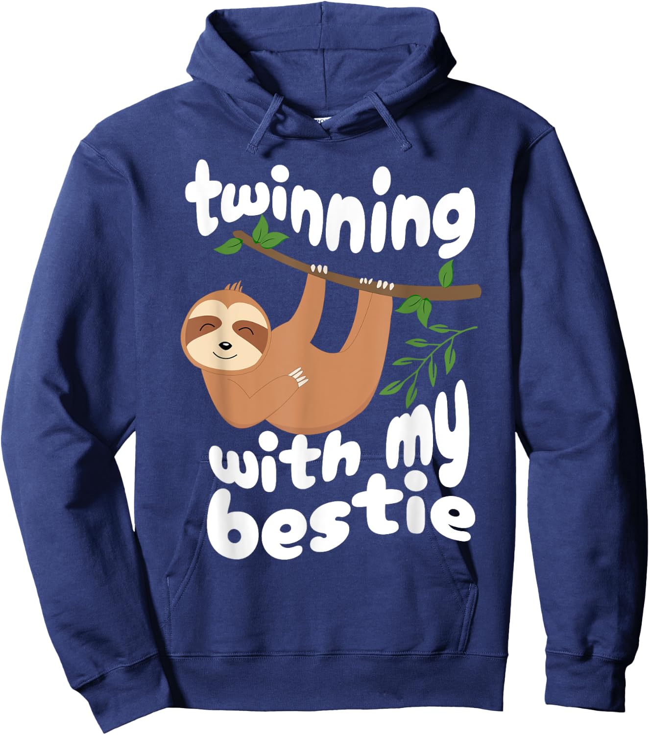 Cute Twinning Sloth Bestie Spirit Week Twin Day Best Friend Hoodie - Hoodie | Navy