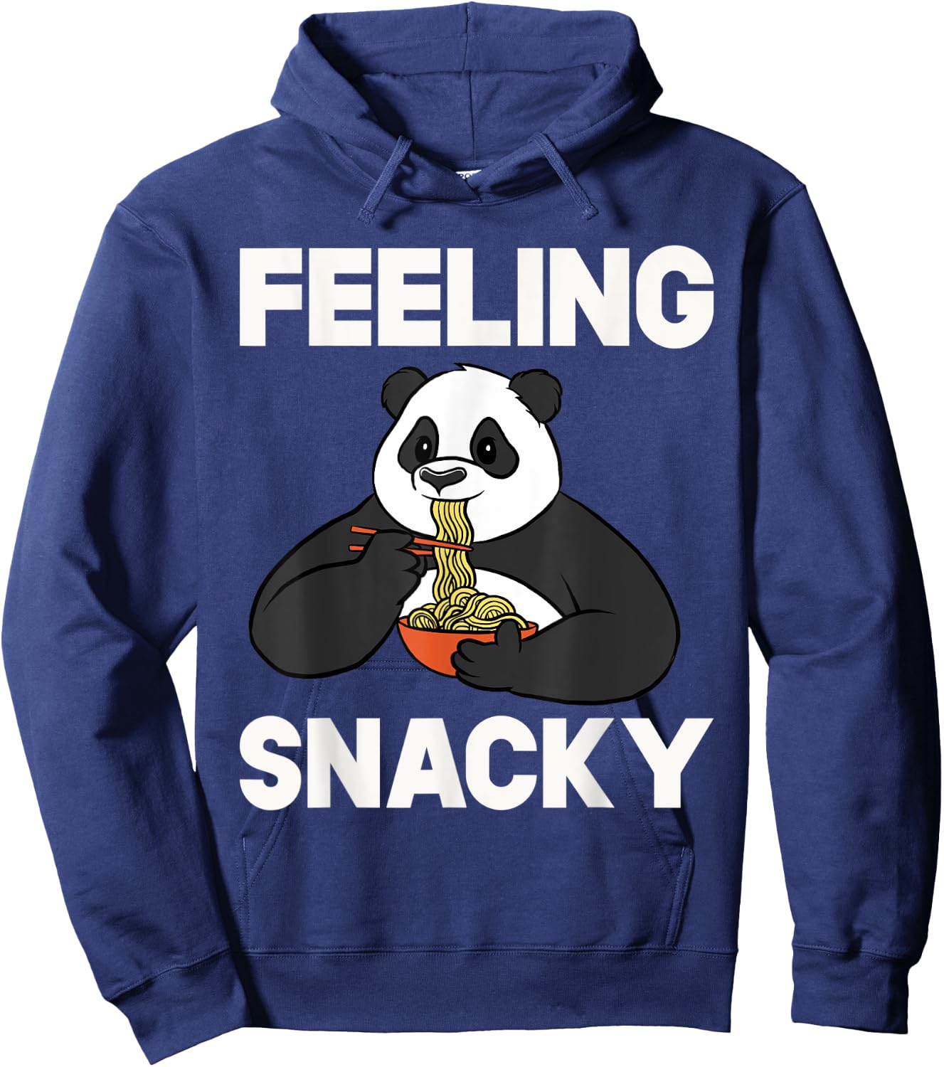 Feeling Snacky Ramen Noodles Funny Food Cute Kawaii Panda Hoodie - Hoodie | Navy