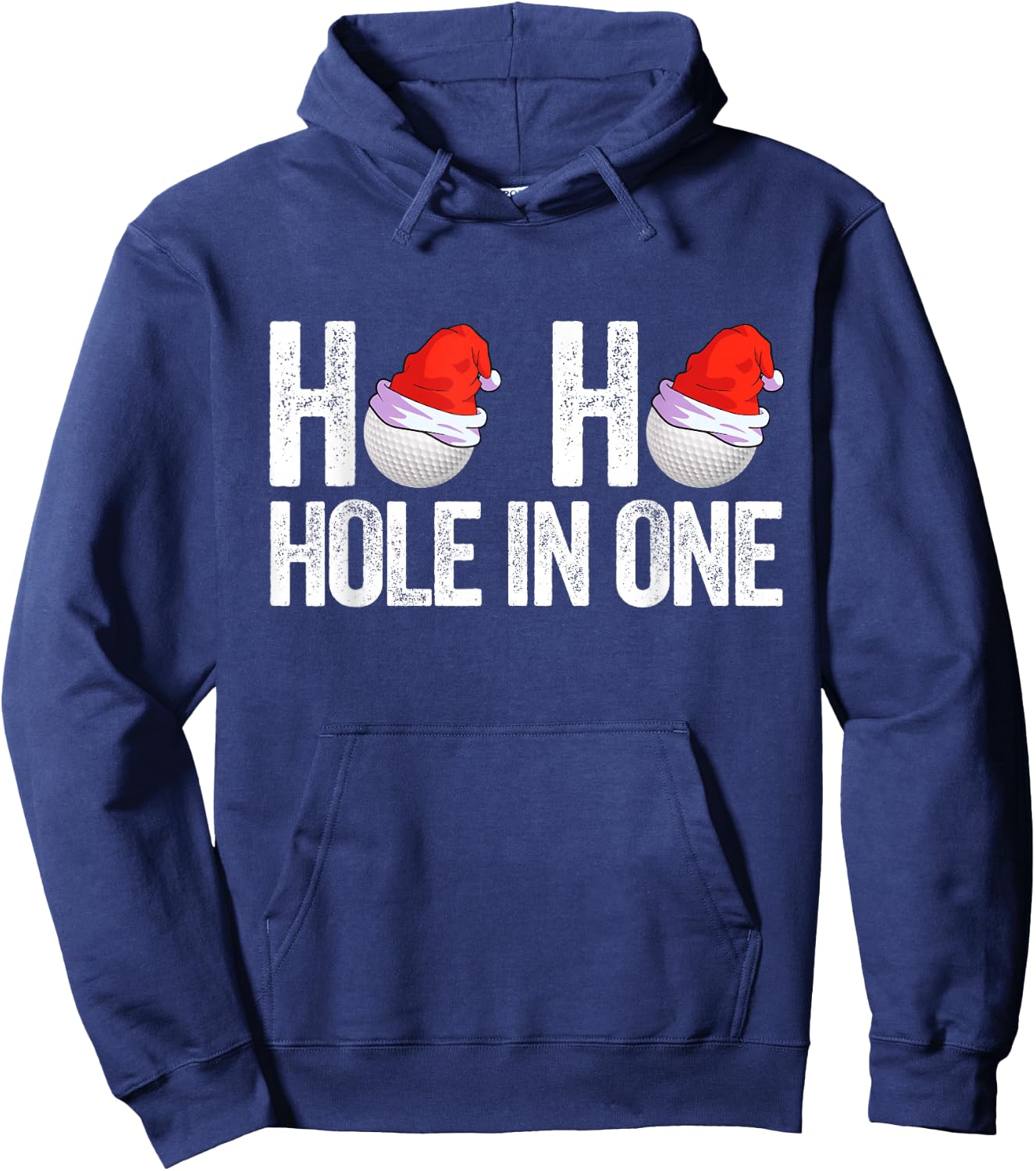 Golf Ball Christmas Golfing Santa Hat Golf Gift Golfer Hoodie - Hoodie | Navy