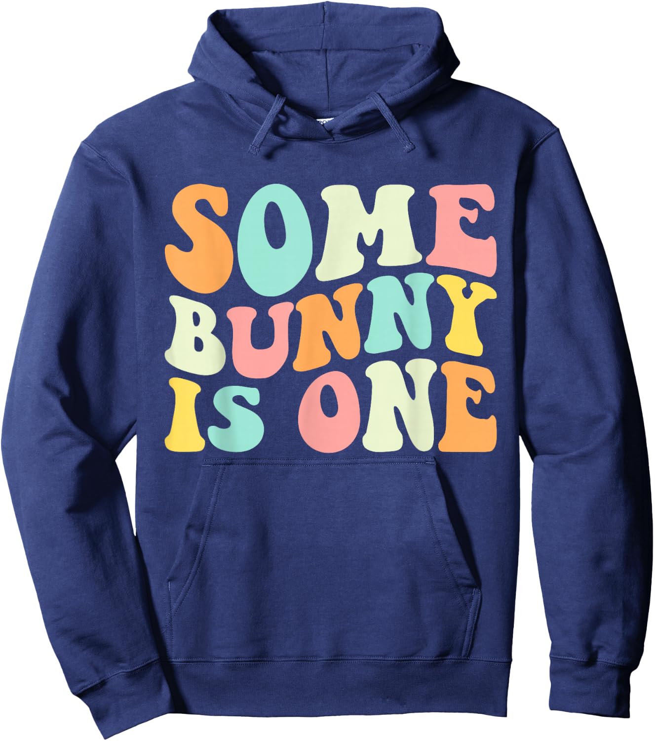 Some Bunny Is One Funny Easter 1st First Birthday 1 Year Old Hoodie - Hoodie | Navy