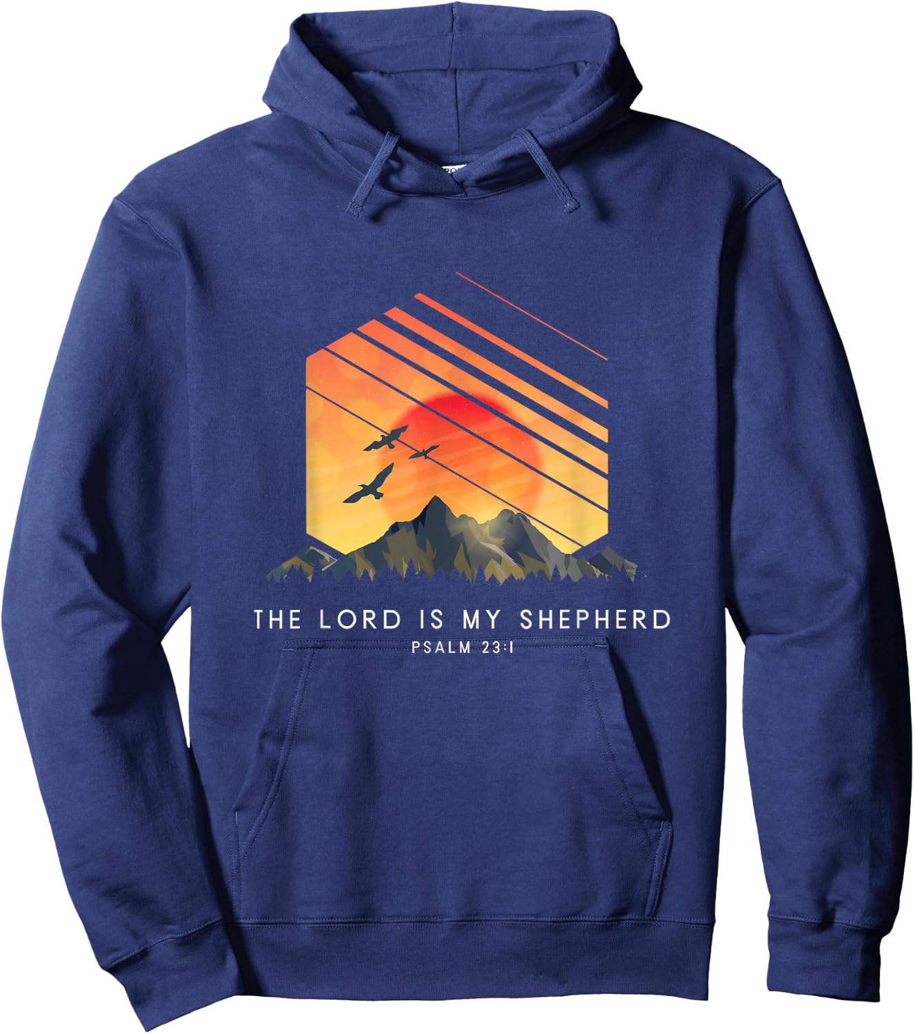 The Lord Is My Shepherd Psalm 23:1 - Religious Bible Verse Hoodie - Hoodie | Navy