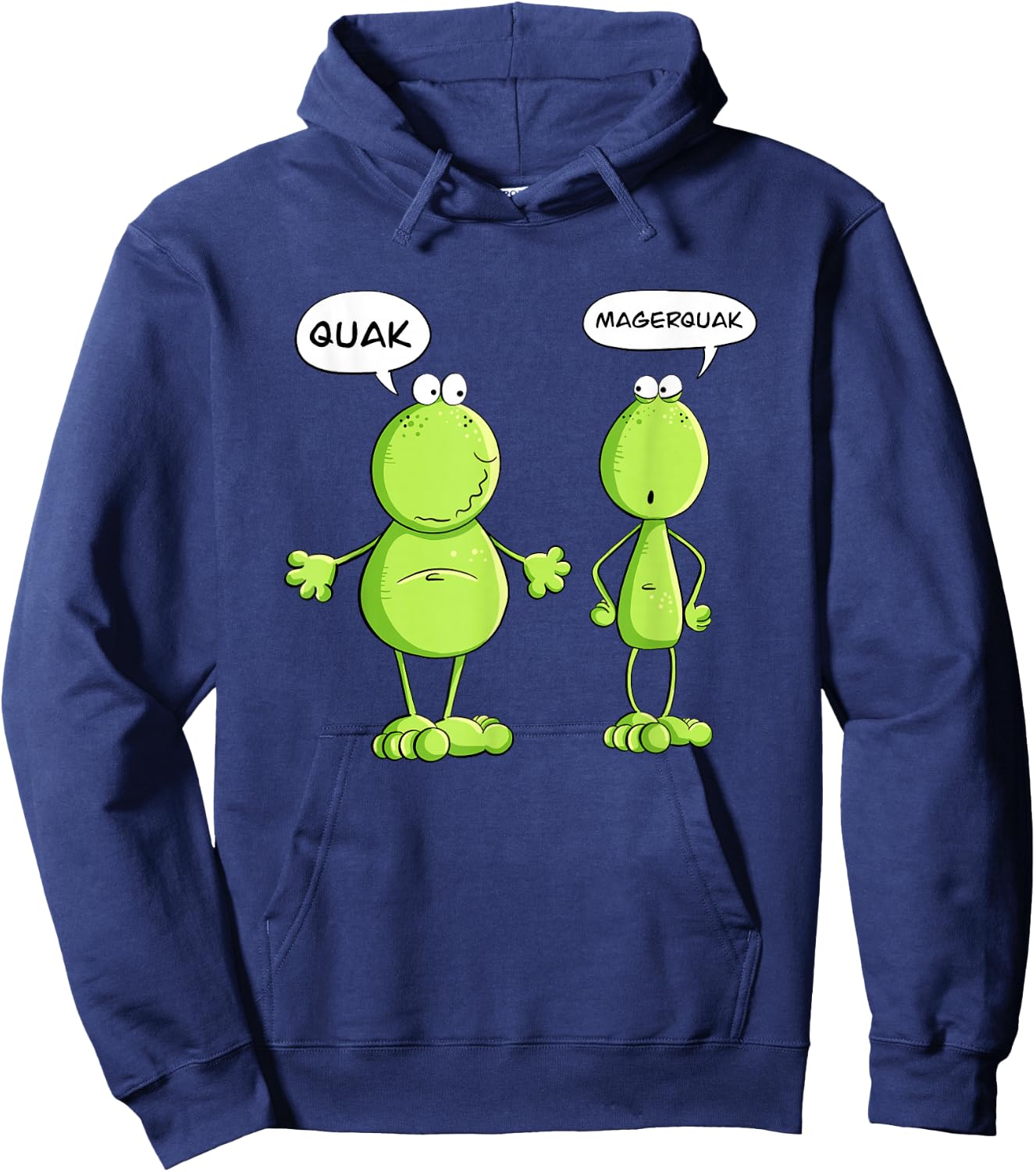 Quak and Magerquak Frog I Statement Word Game I Fun , black Hoodie - Hoodie | Navy