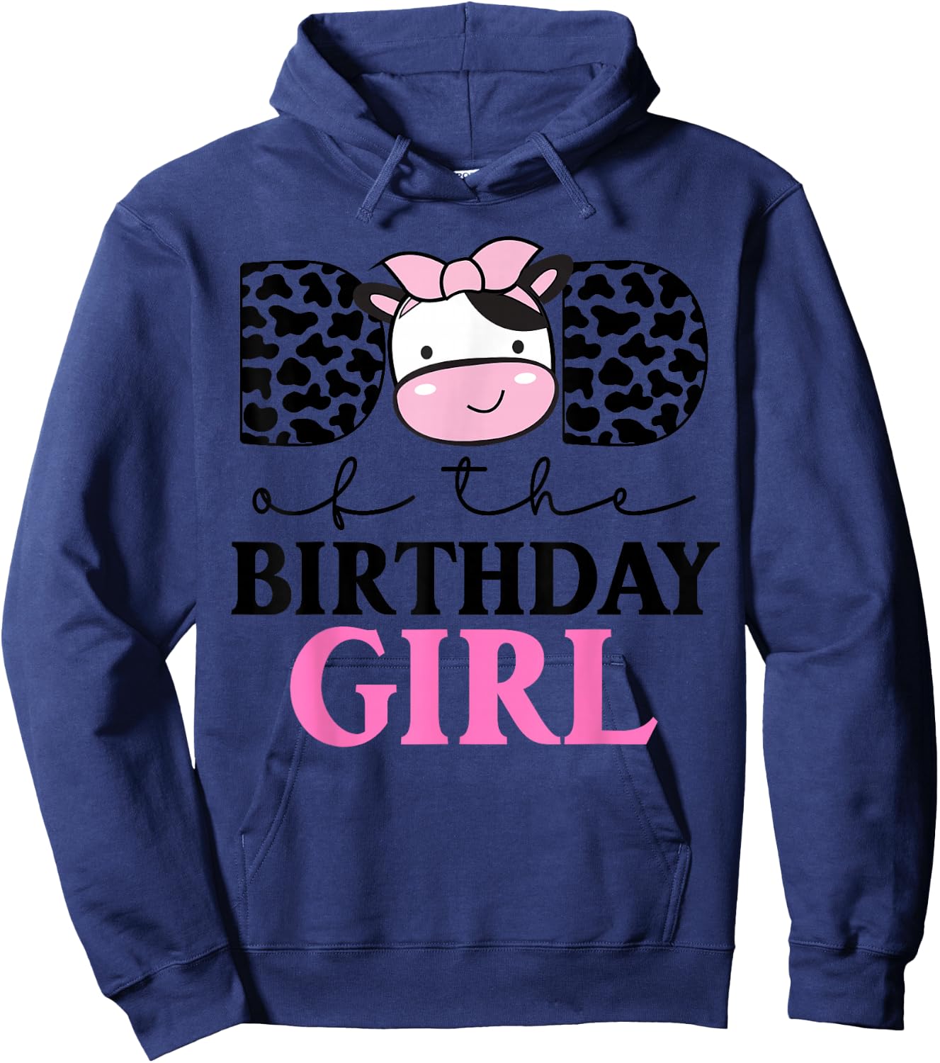 c of The Birthday Girl Farm Cow Themed Family Matching Hoodie - Hoodie | Navy