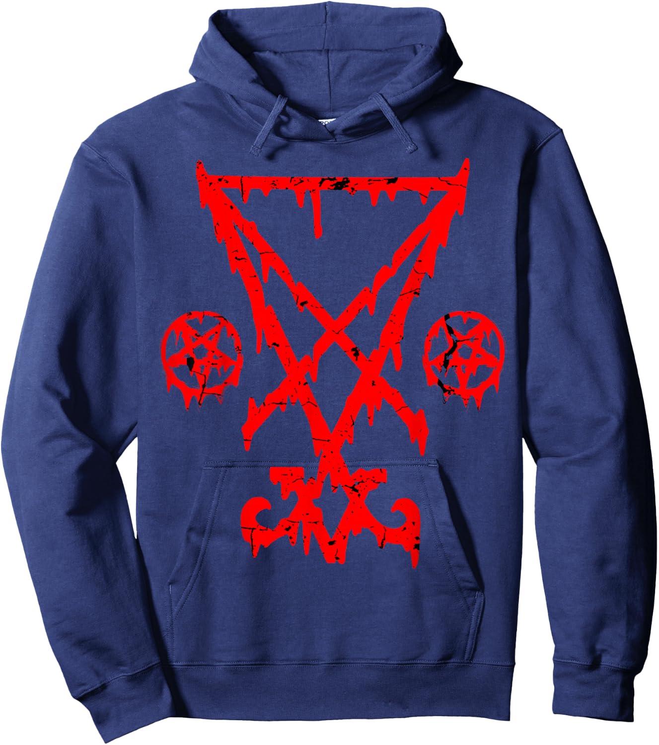 Lucifer Sigil Pentagram Devil Satanic Pentacle Gothic Satan Hoodie - Hoodie | Navy