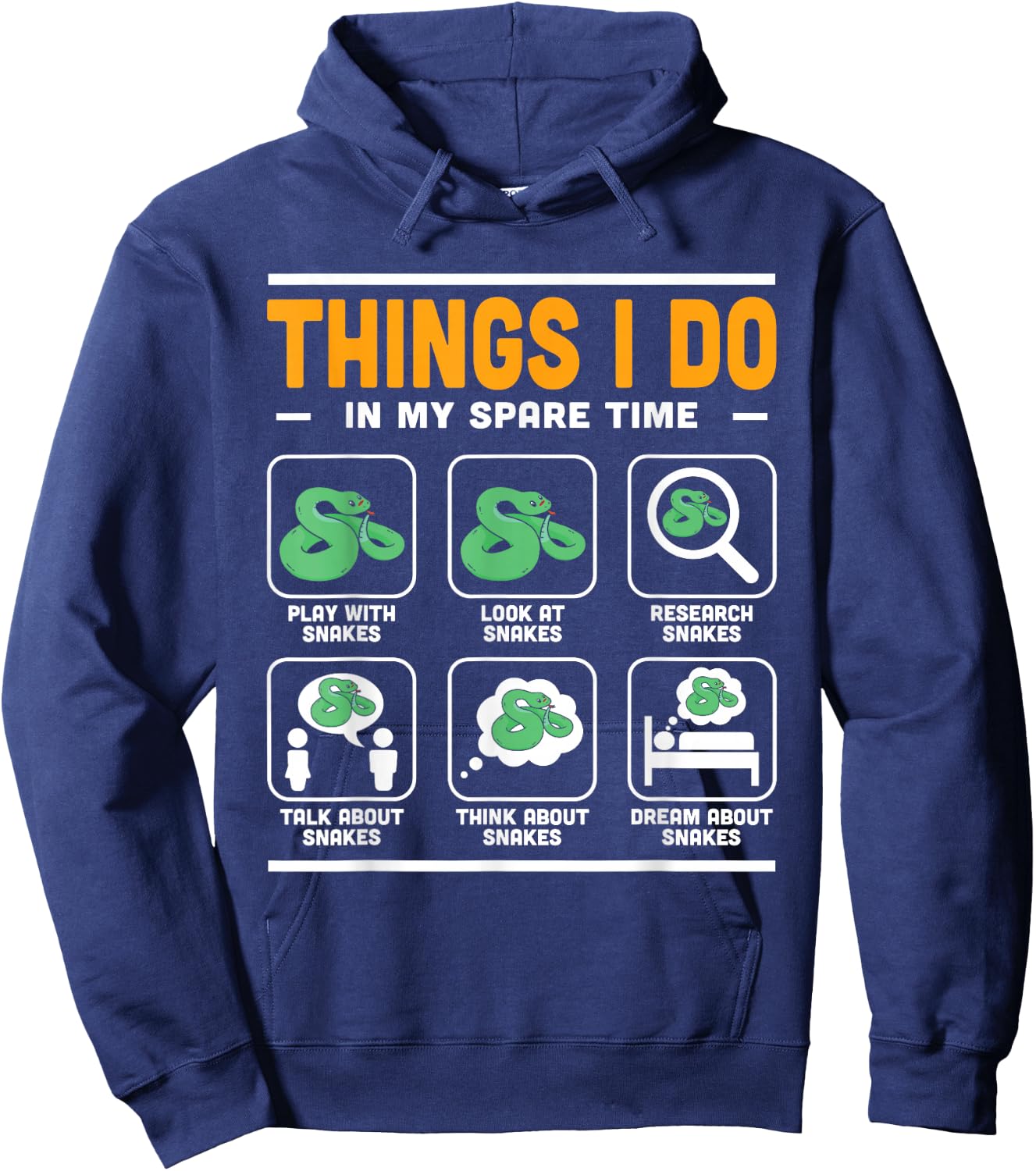 Things I Do In My Spare Time Reptile Serpent Snake Hoodie - Hoodie | Navy
