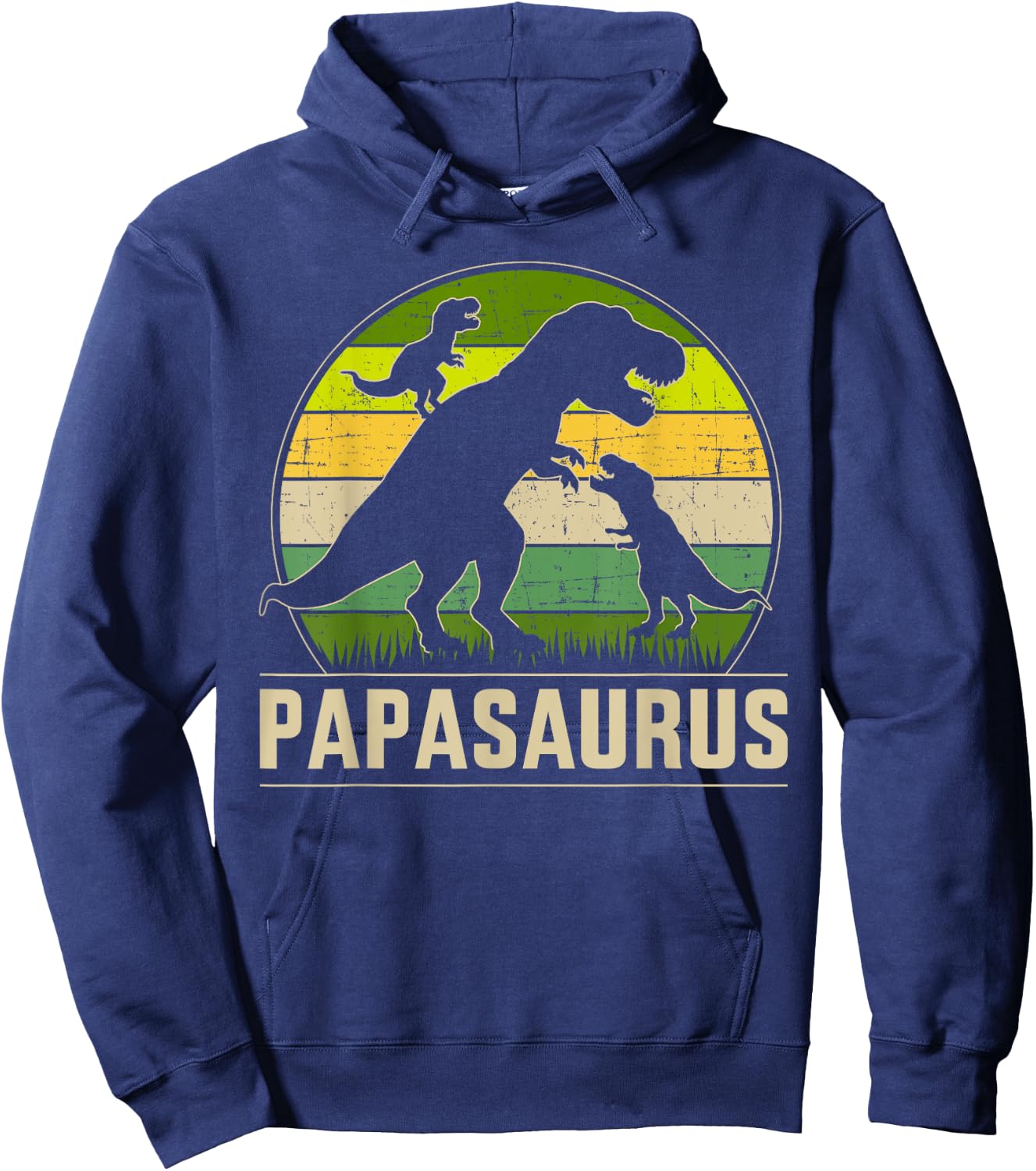 Papasaurus zwei Kinder für Papa zum Vatertag Weihnachten Hoodie - Hoodie | Navy