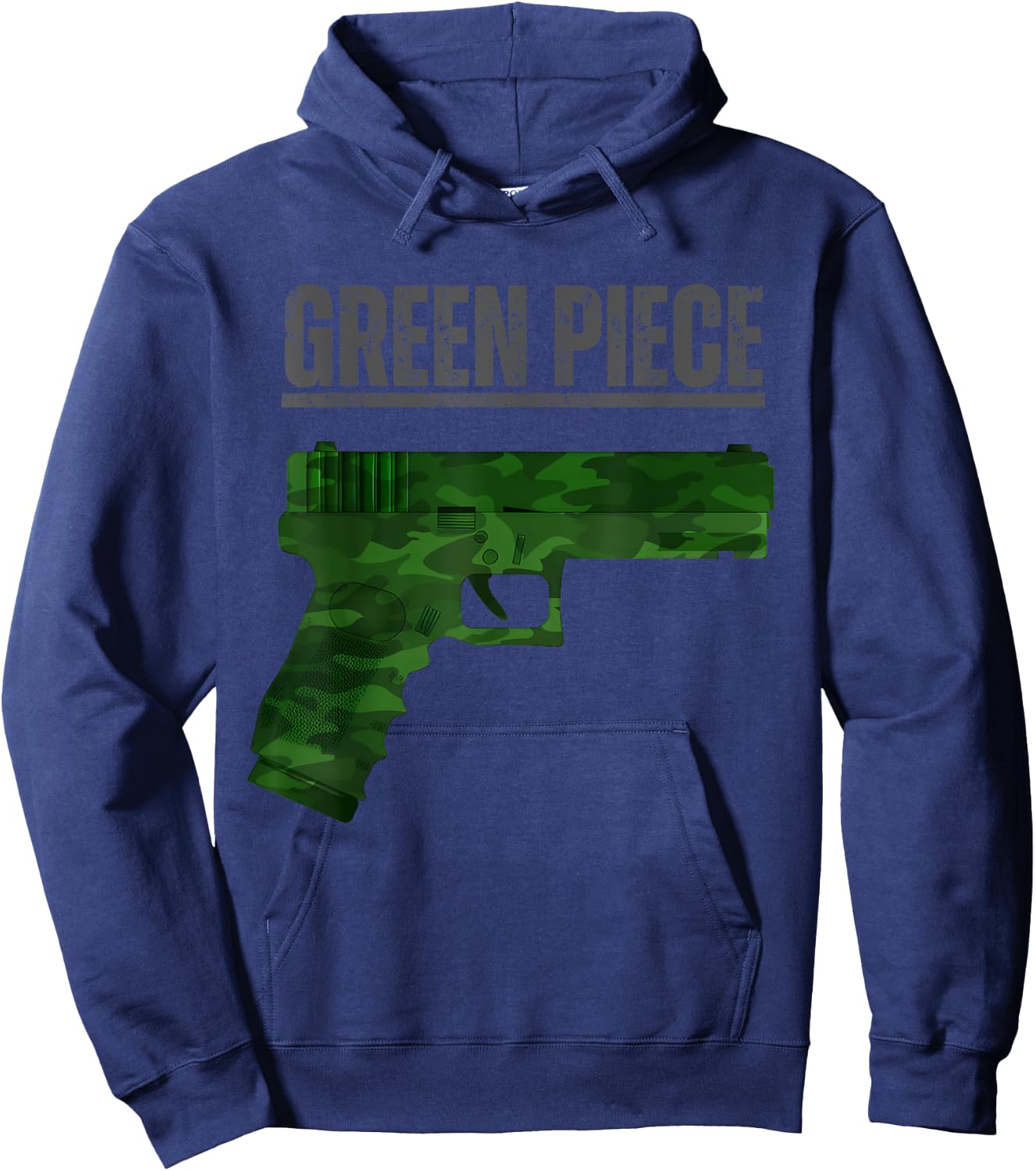 Green Piece Tactical Gun Camo Pistol Design Cool Funny Range Hoodie - Hoodie | Navy
