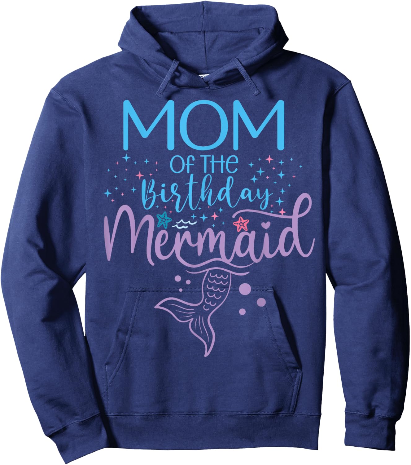 Mom Of The Birthday Mermaid Matching Family Party Hoodie - Hoodie | Navy