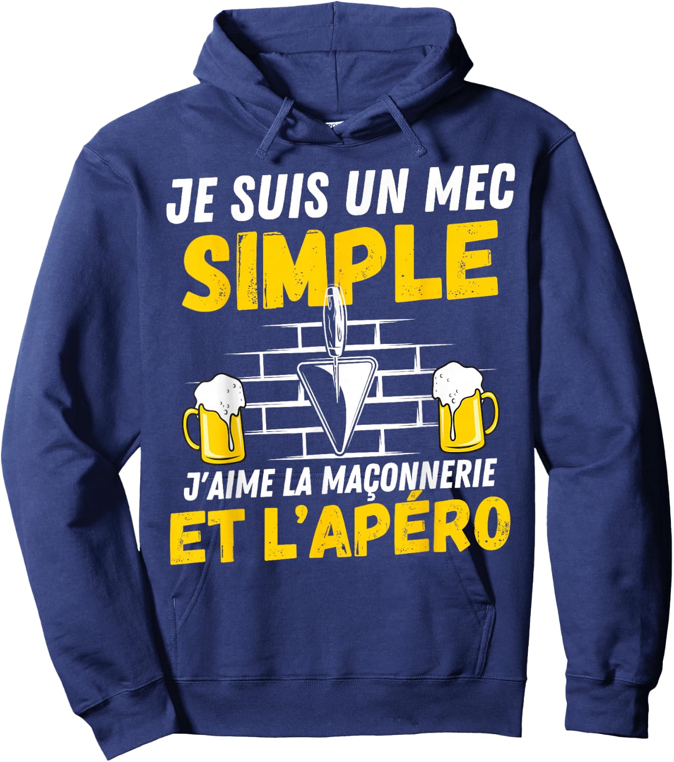 Simple guy I love masonry and aperitif humor man mason , Black, S Hoodie - Hoodie | Navy