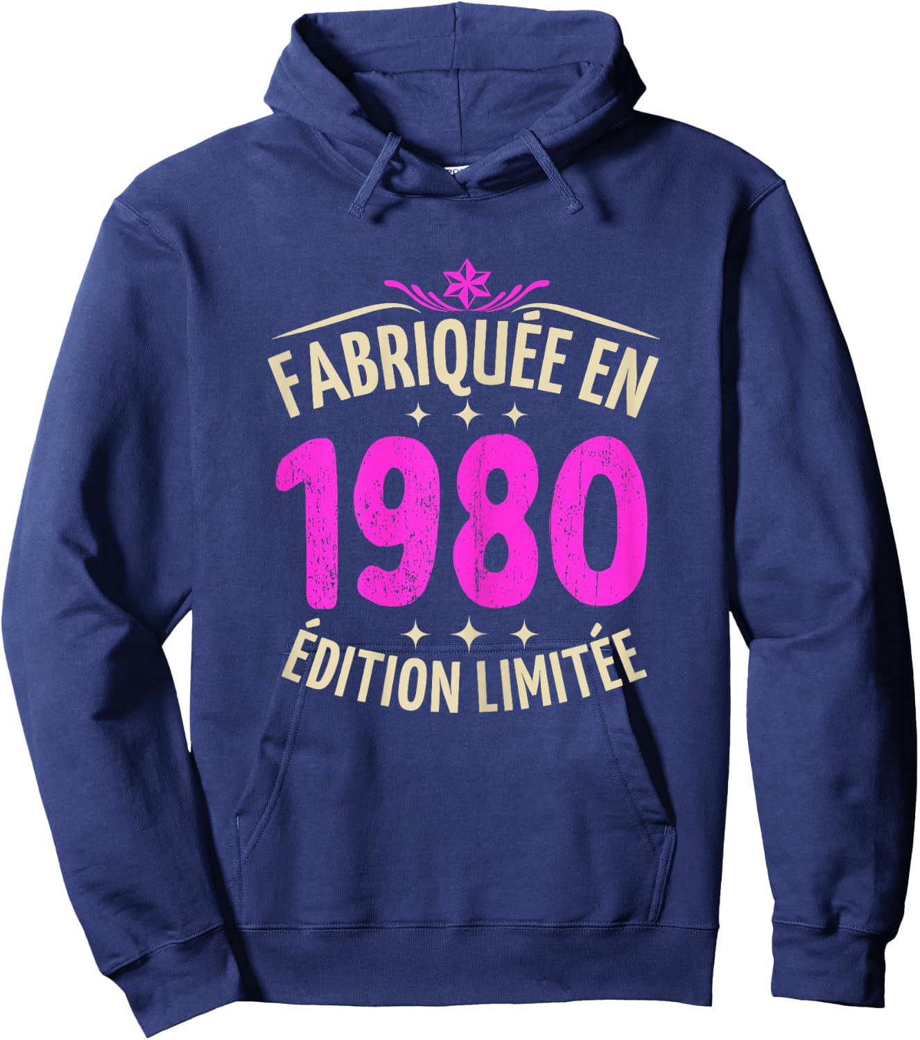Woman 45 years anniversary 45 years woman 1980 gift woman 45 , Black, Female X-Small Hoodie - Hoodie | Navy
