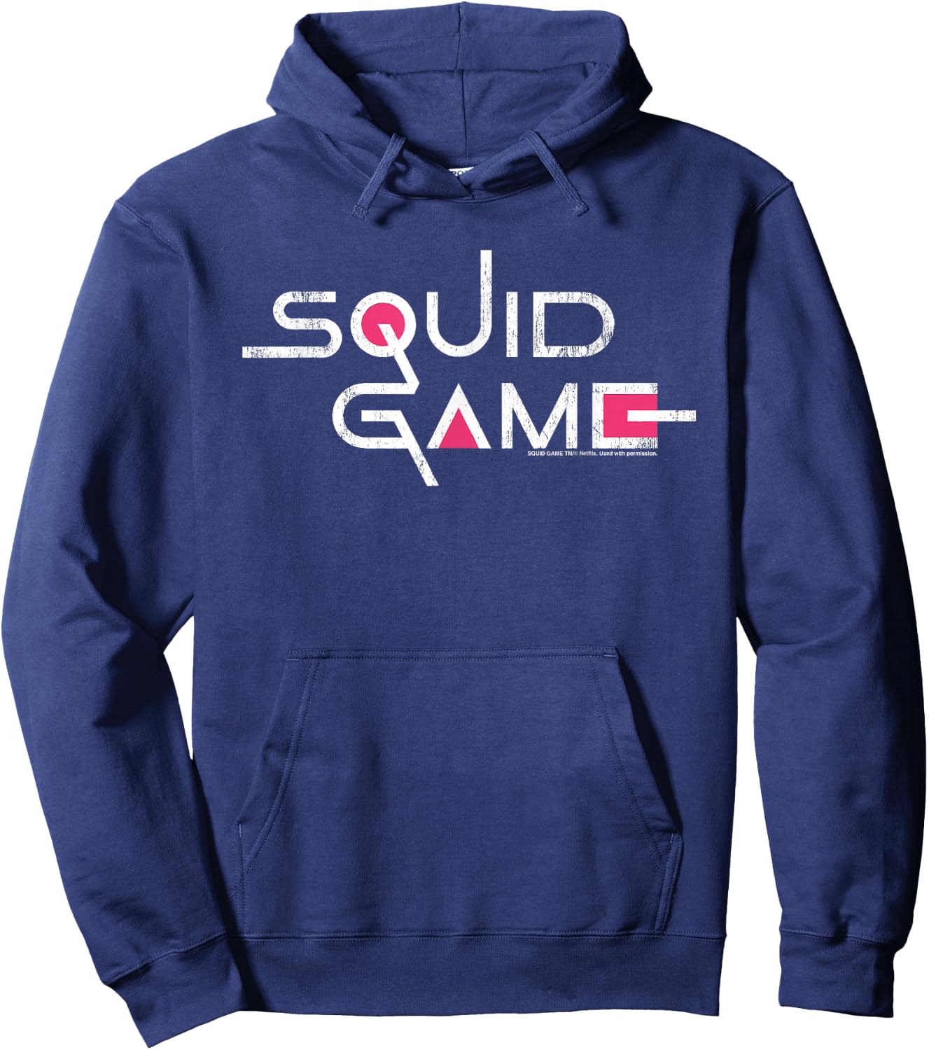 Classic Squid Game Logo with White Text , Black, S Hoodie - Hoodie | Navy