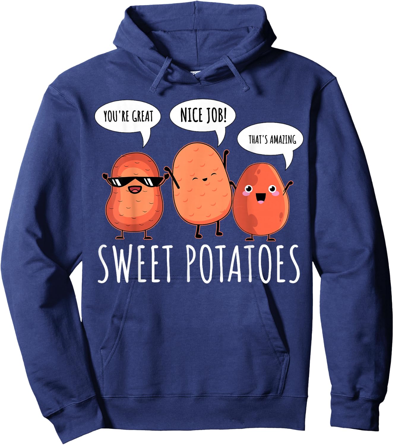 Sweet Potato Motivation Root Vegetable Camote Vegetarian Hoodie - Hoodie | Navy