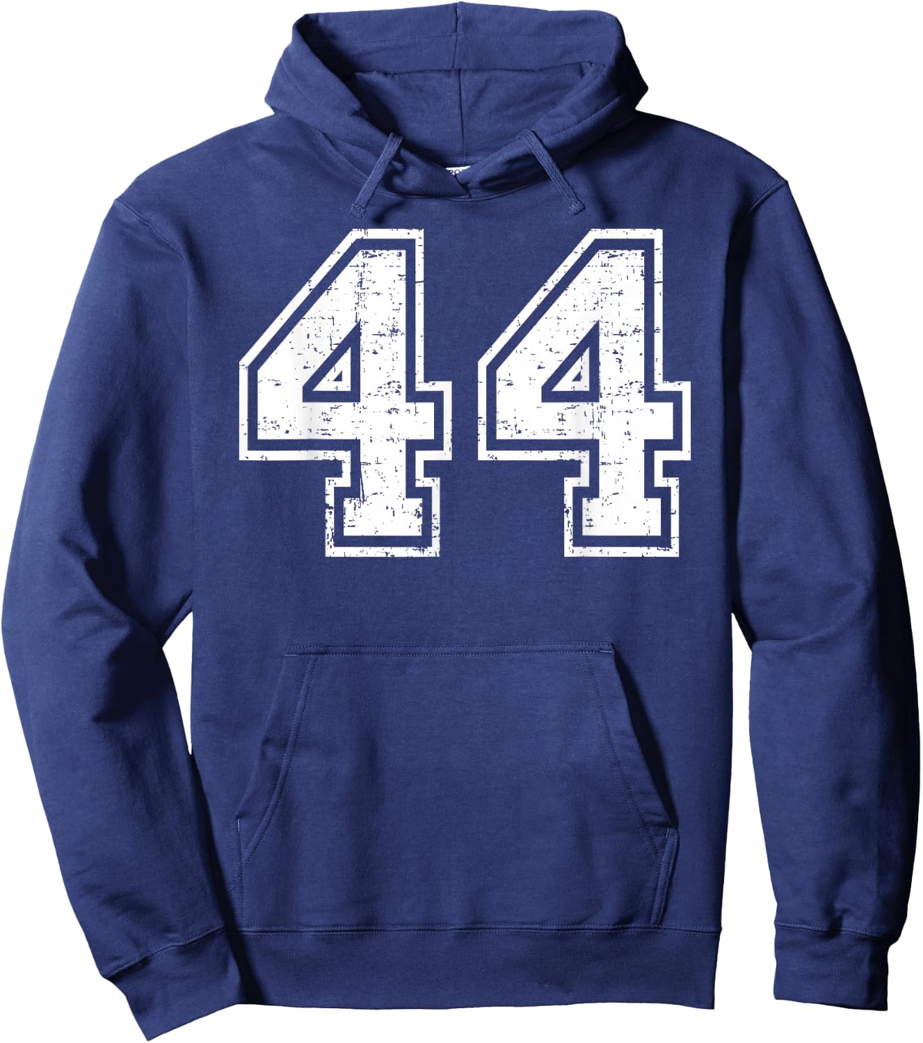 44 Number Forty-Four Team Sports Grunge Varsity Matching Hoodie - Hoodie | Navy
