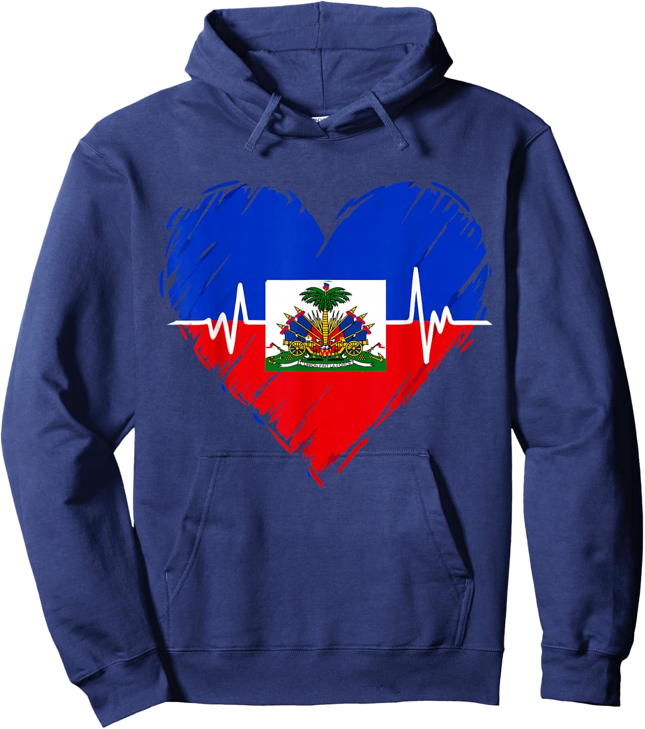 Haitian Flag Day Love Haiti Heart Haitian Roots Haiti Flag Hoodie - Hoodie | Navy