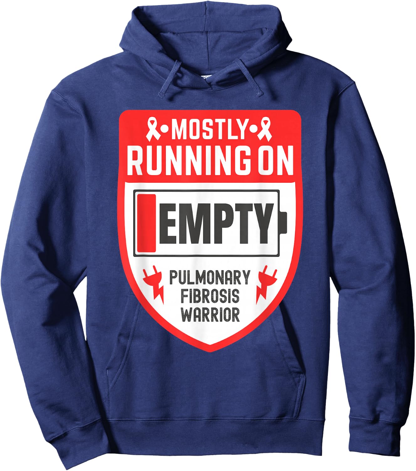 Mostly Running On Empty Pulmonary Fibrosis Warrior Hoodie - Hoodie | Navy