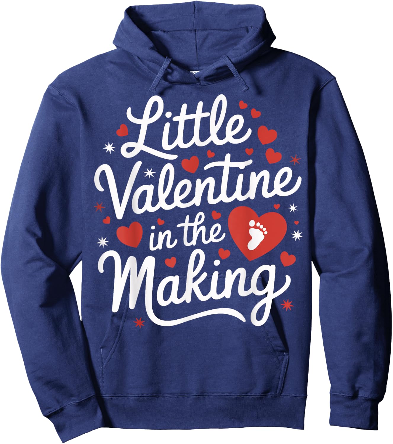 Little Valentine In the Making Pregnancy Announcement Cute Hoodie - Hoodie | Navy