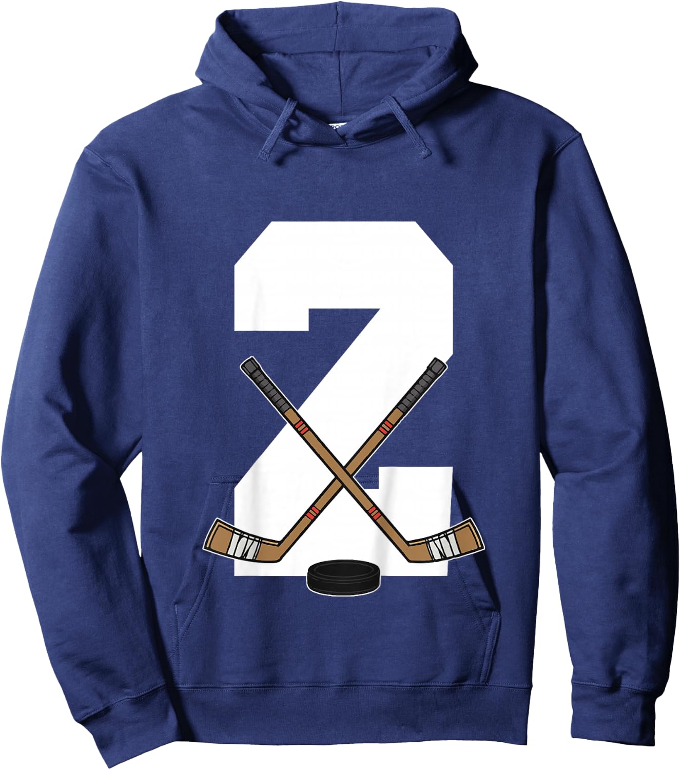 Kids Ice Hockey Kids Toddler Boys 2nd Birthday Ice Hockey Hoodie - Hoodie | Navy