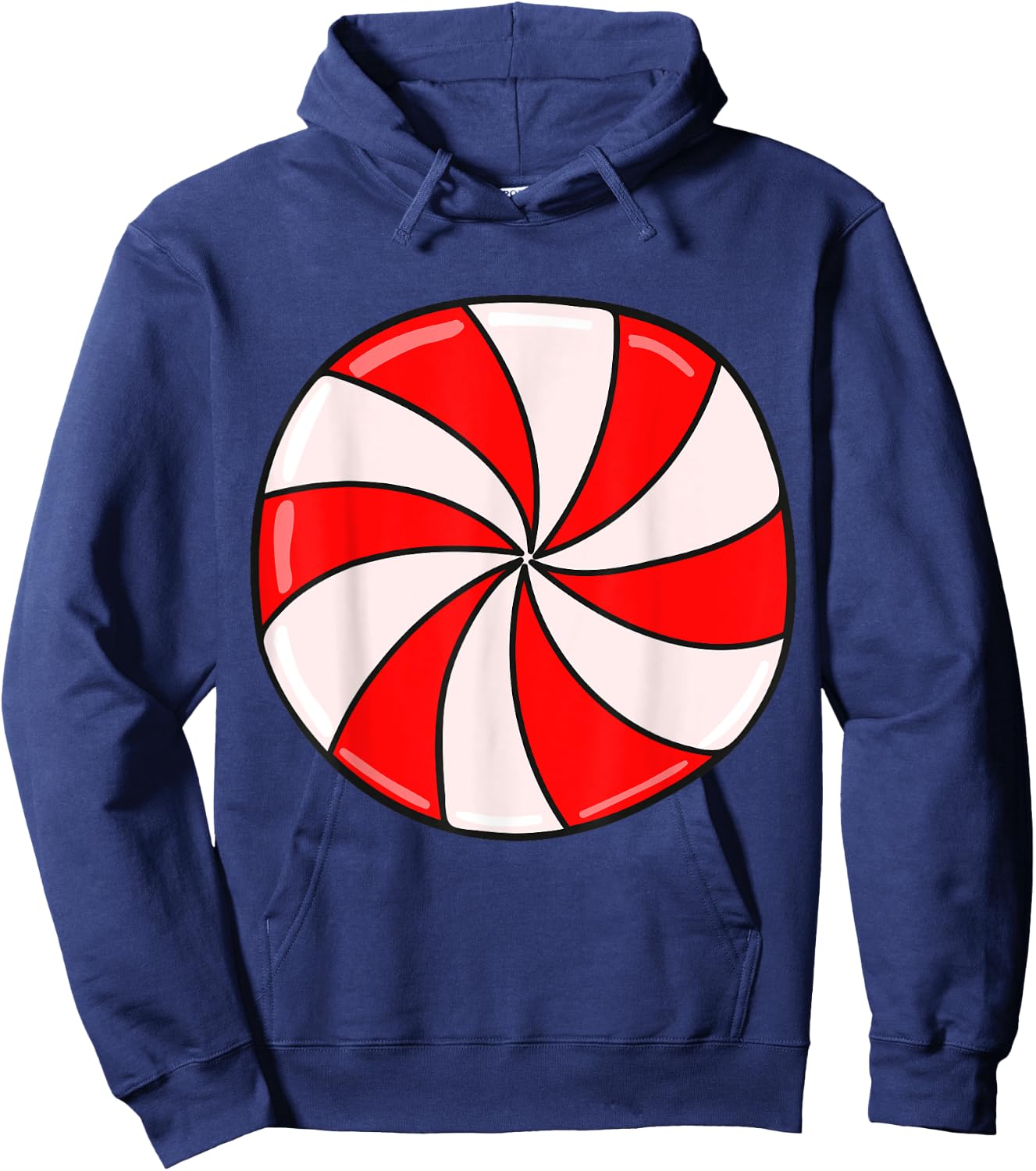 Christmas Peppermint Candy Hoodie - Hoodie | Navy