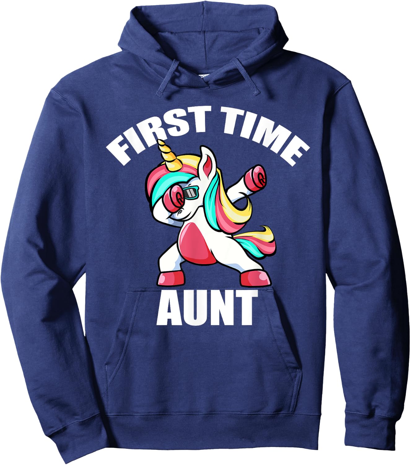Unicorn First Time Aunt 2022 Shirt, Promoted To Aunt 2022 Hoodie - Hoodie | Navy