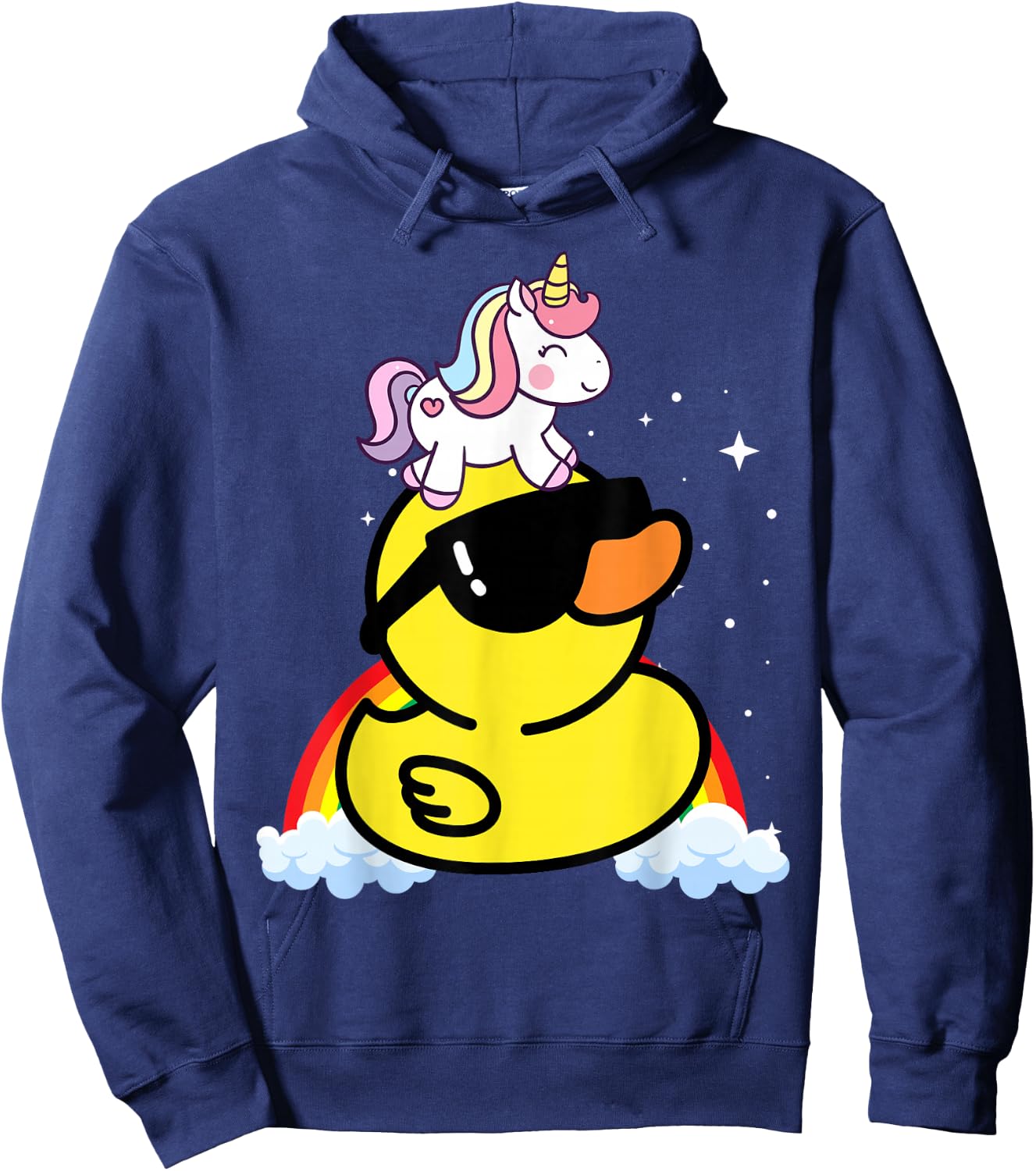 Unicorn Riding Duck Hoodie - Hoodie | Navy
