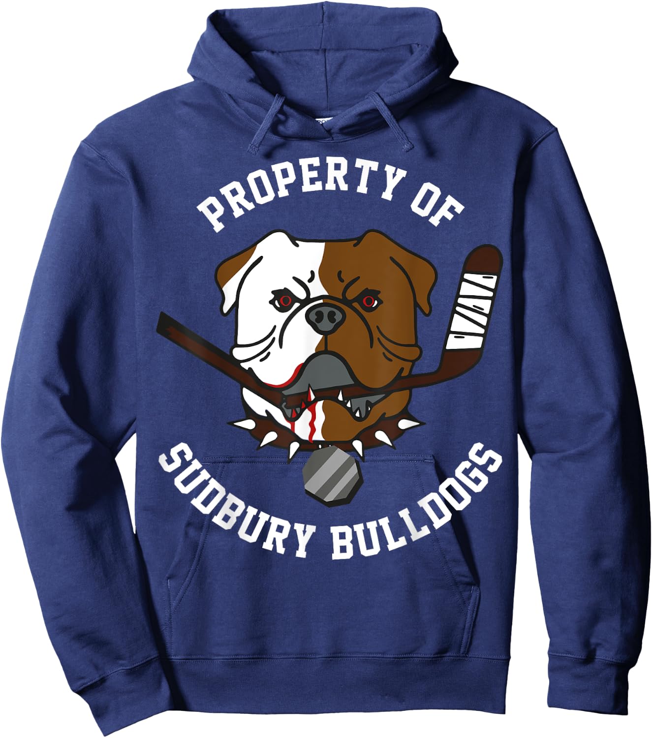 funny bulldog property of sudbury bulldogs pet dog Vintage Hoodie - Hoodie | Navy