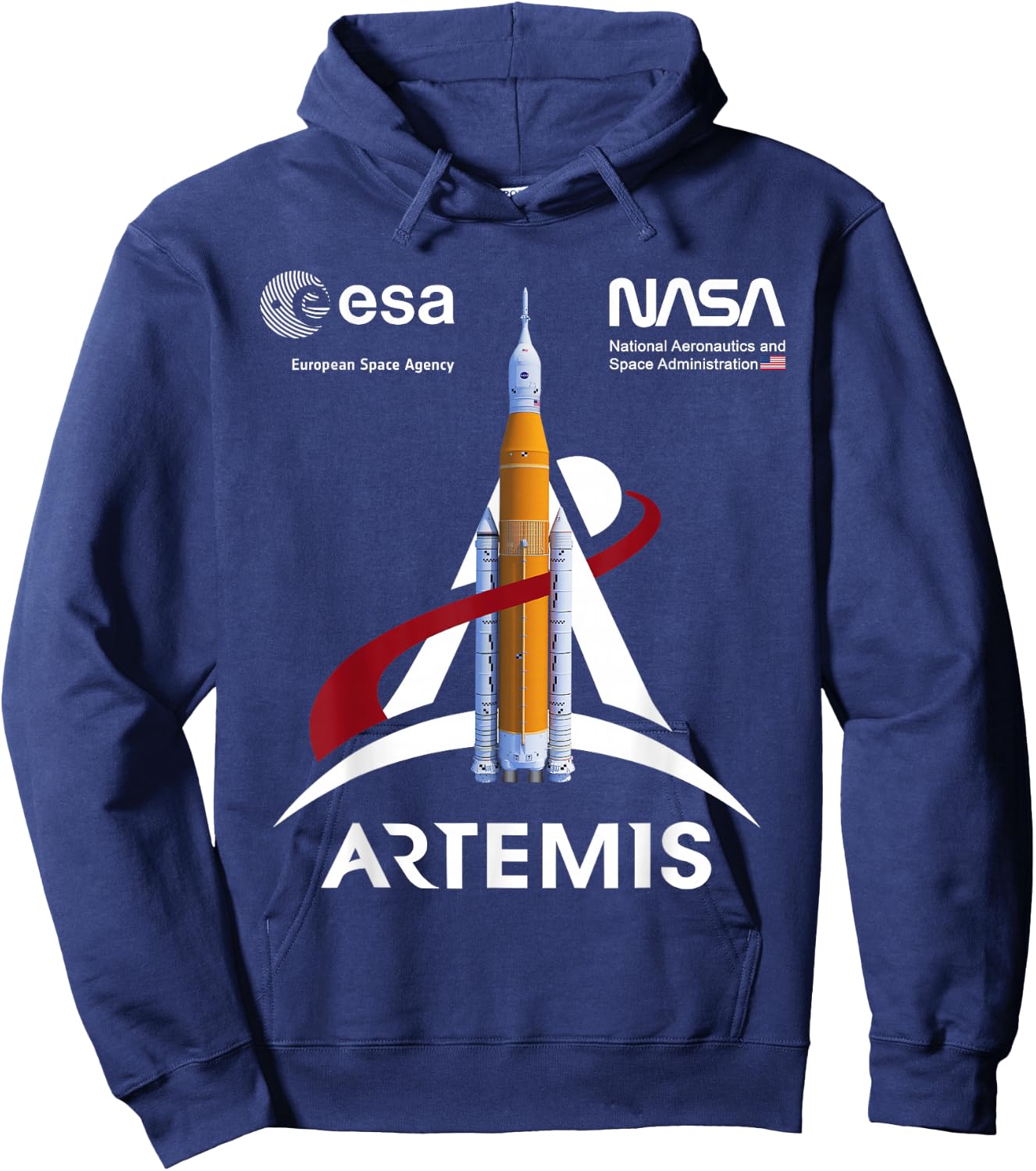 NASA Artemis SLS Mission ESA und Worm Logo Hoodie - Hoodie | Navy