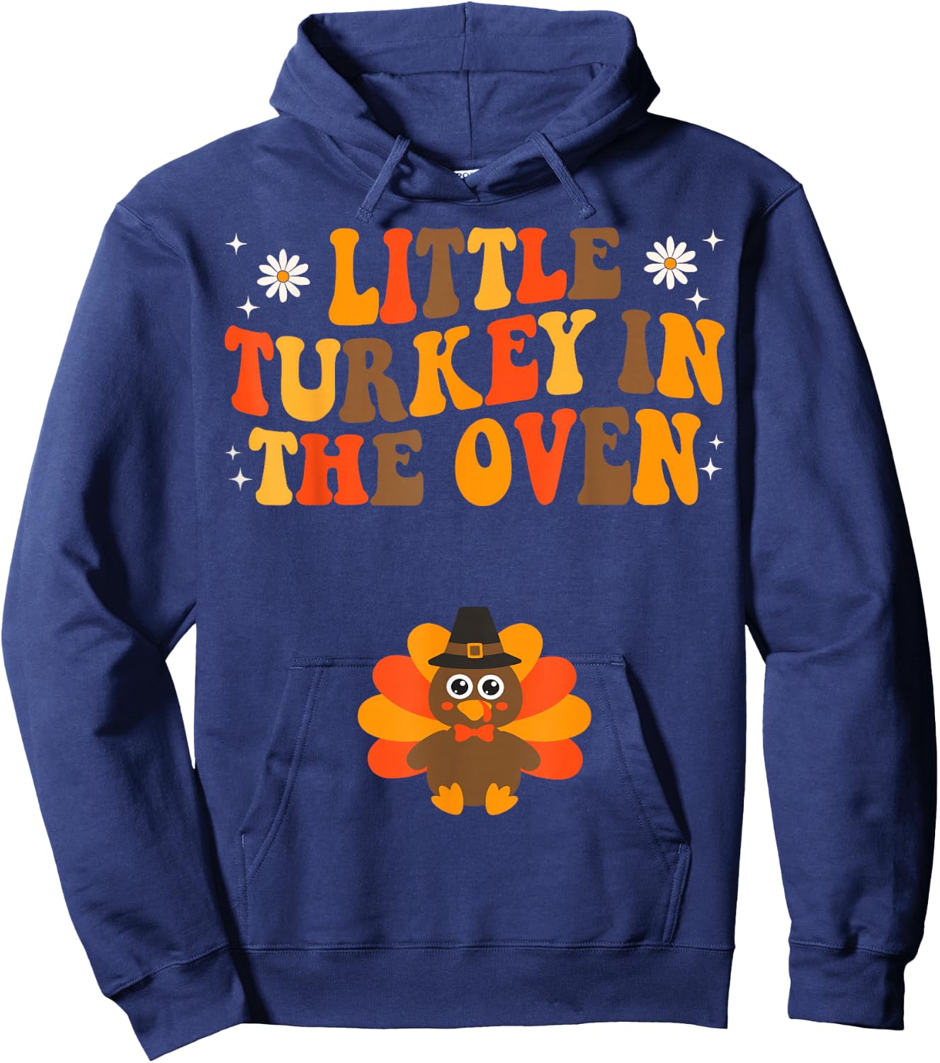 Thanksgiving Pregnancy Announcement Turkey Baby Reveal Hoodie - Hoodie | Navy