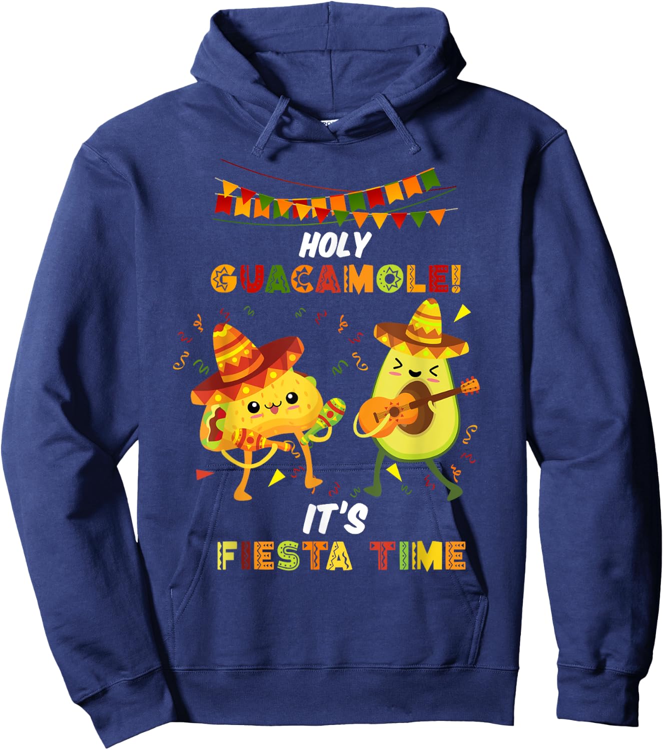 Funny Mexican Evening Mexico Saying Holy Guacamole , black, s Hoodie - Hoodie | Navy