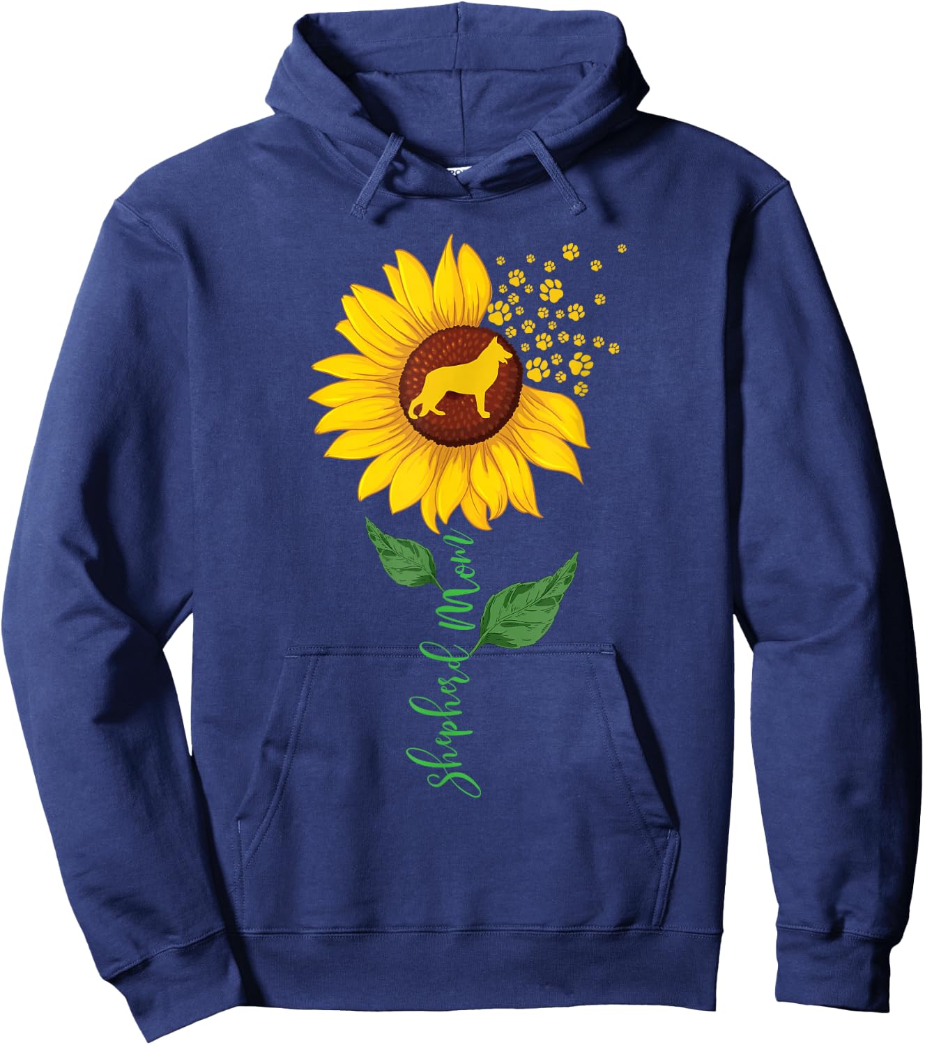 Shepherd Mom - Sunflower Dog Lover Canine Pet Breeder Hoodie - Hoodie | Navy