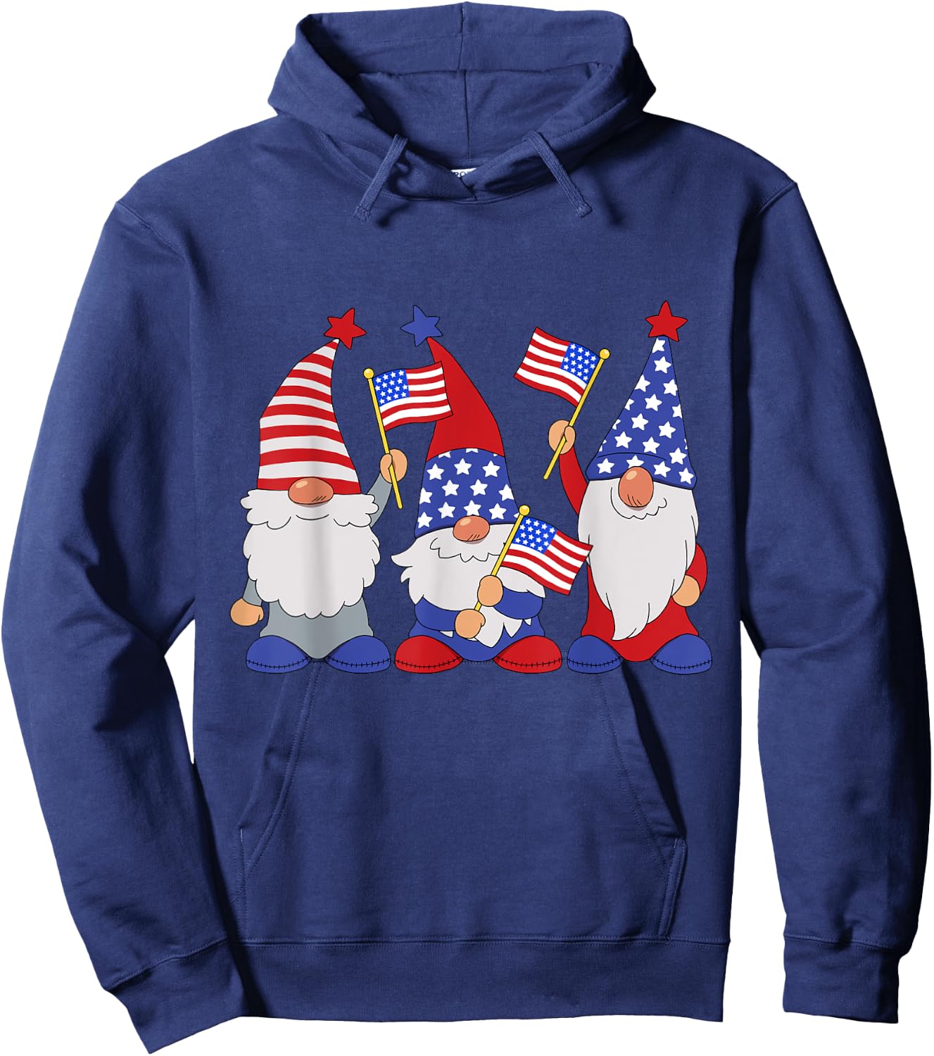 4th Of July 2024 Patriotic Gnomes Funny American USA Hoodie - Hoodie | Navy