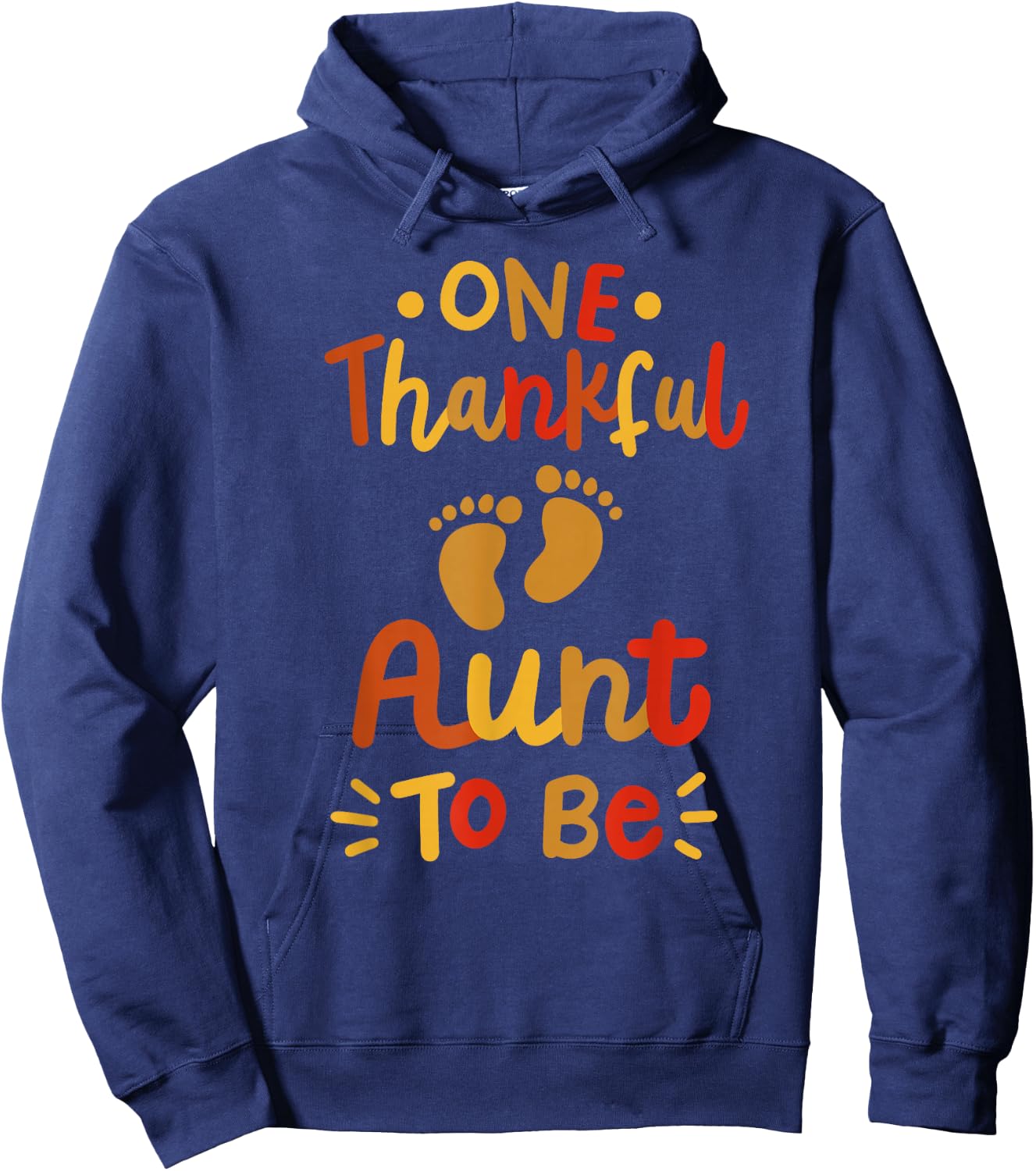 Thanksgiving Family Pregnancy Announcement Thankful Aunt Hoodie - Hoodie | Navy