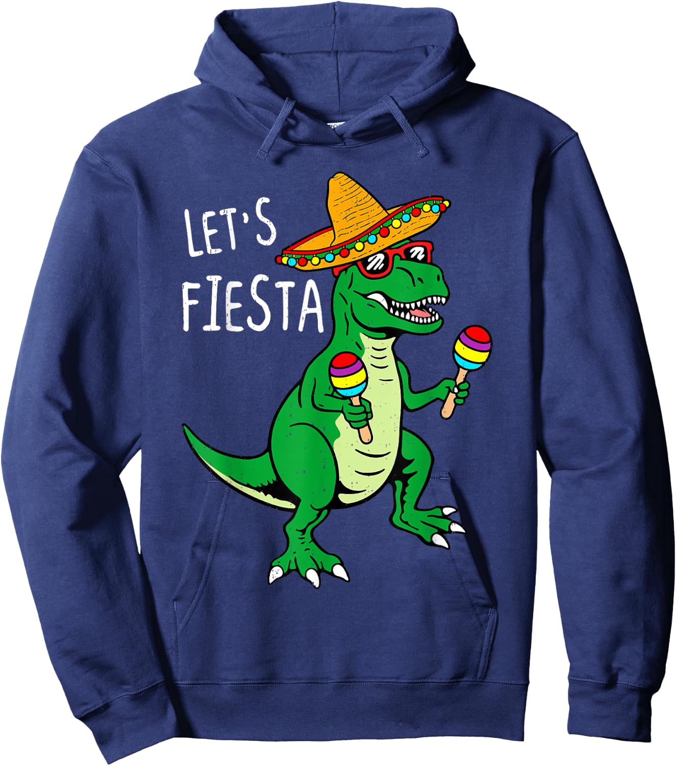 Lets Fiesta Dinosaur Cinco De Mayo Mexican Boys Kids Toddler Hoodie - Hoodie | Navy