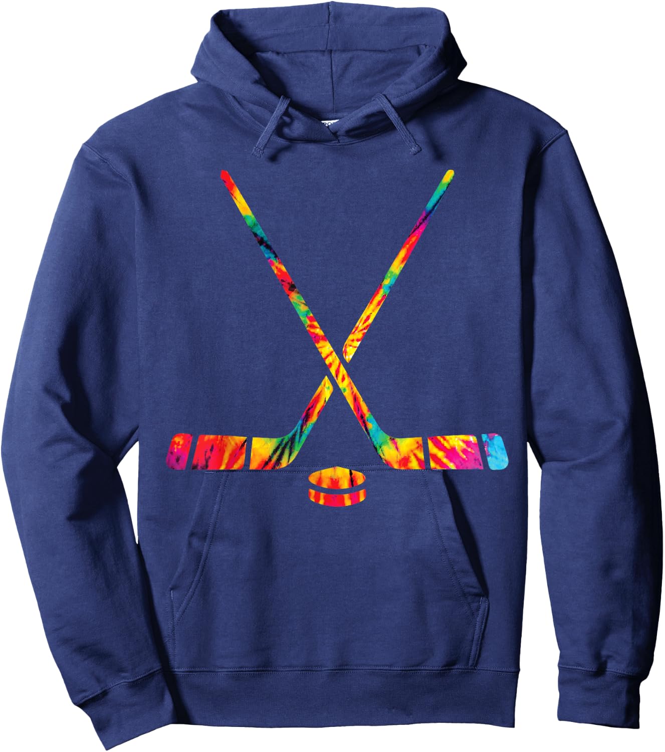 Ice Hockey Tie Dye Rainbow Kids Boys Teenage Men Girls Cool Hoodie - Hoodie | Navy