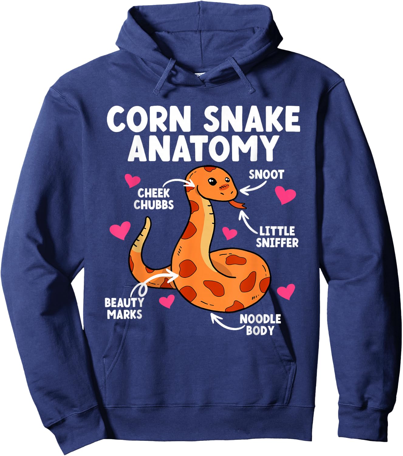 Corn Snake Anatomy Corn Snake Owner Corn Snake Lover Hoodie - Hoodie | Navy