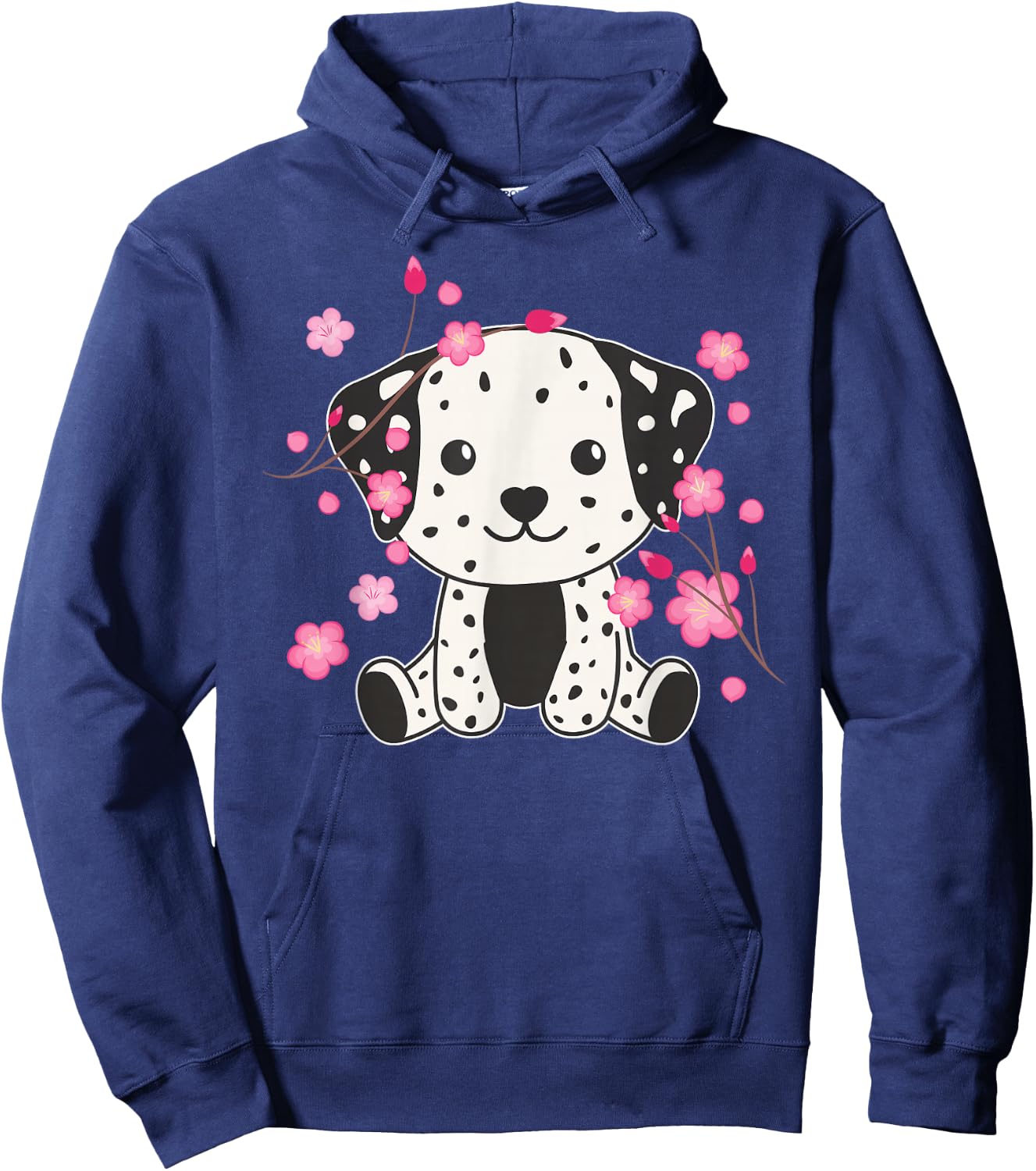 Dalmatian Cute Animals for Children Kawaii Cherry Blossoms Hoodie - Hoodie | Navy
