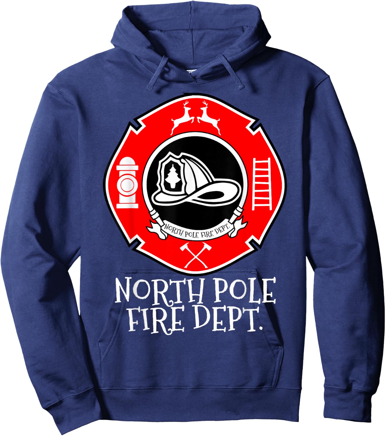 N.P.F.D North Pole Fire Department Christmas Family Hoodie - Hoodie | Navy