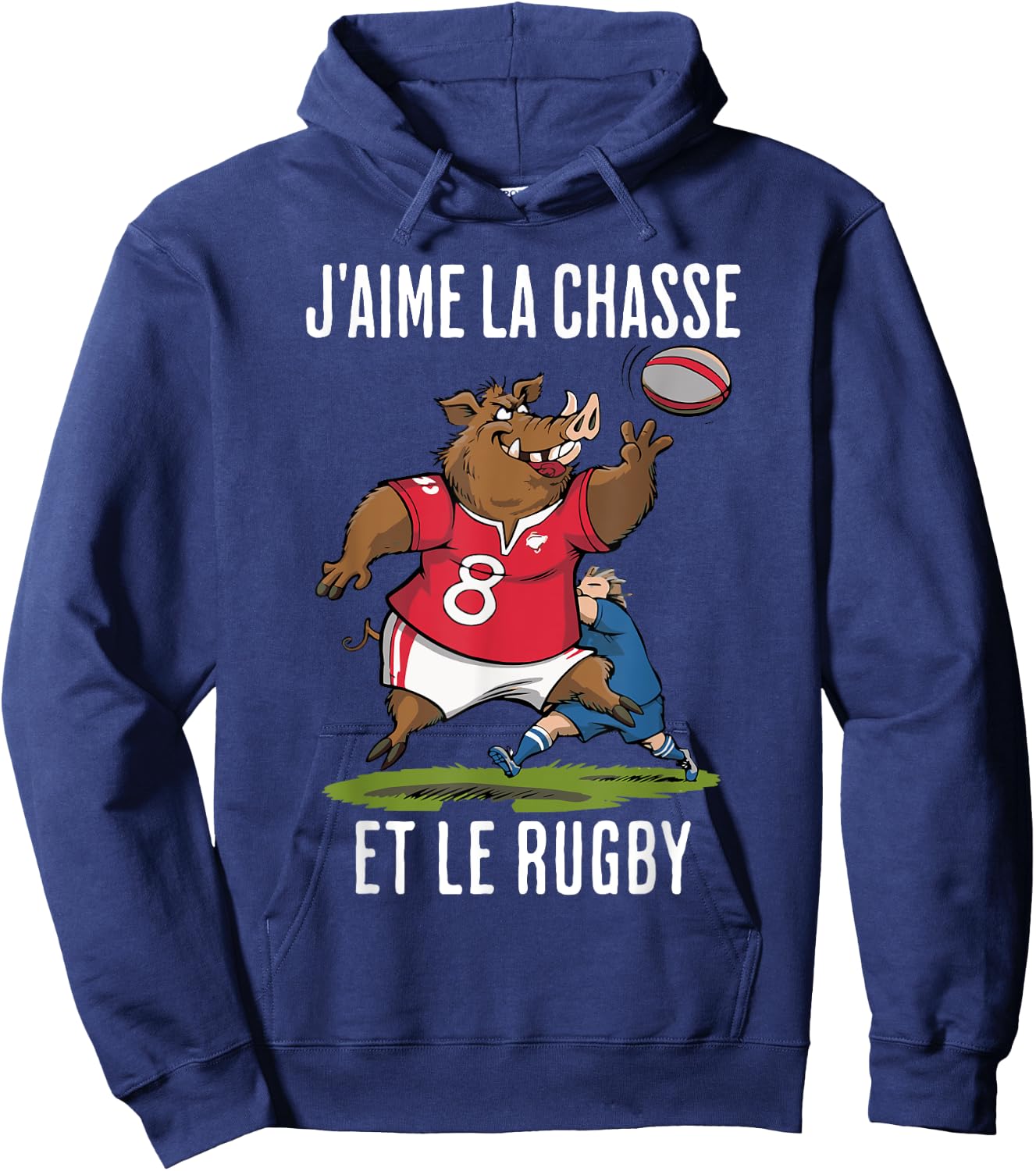 Homme Fier Chasseur et rugbyman dans l'âme Hoodie - Hoodie | Navy